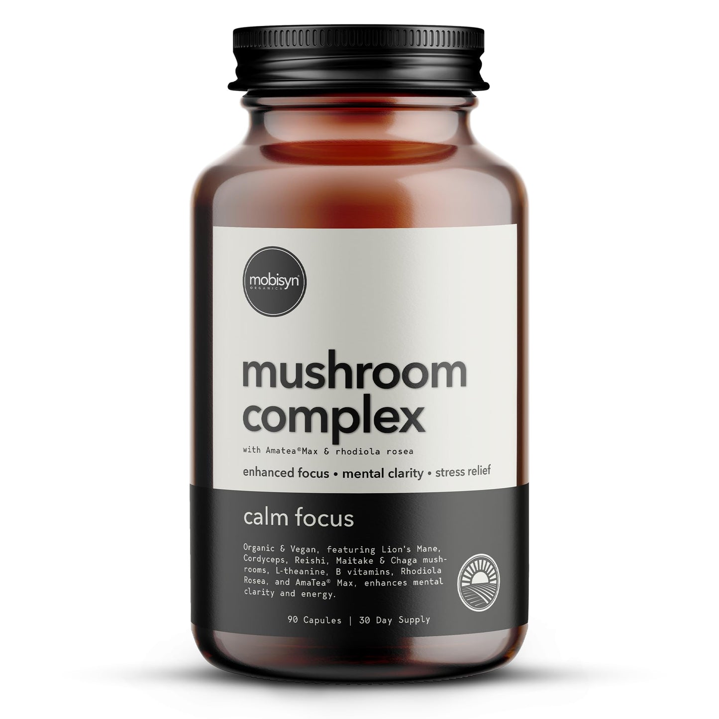Mobisyn Lion's Mane Adaptogenic Mushrooms Nootropics Brain Support Capsule 90 Count