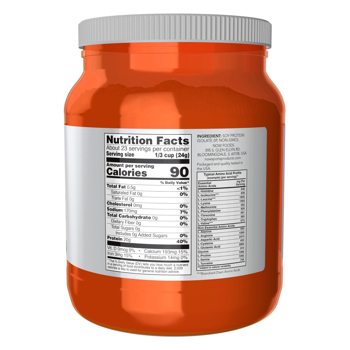 NOW Foods Soy Protein Isolate Powder, Unflavored, 19.2 oz