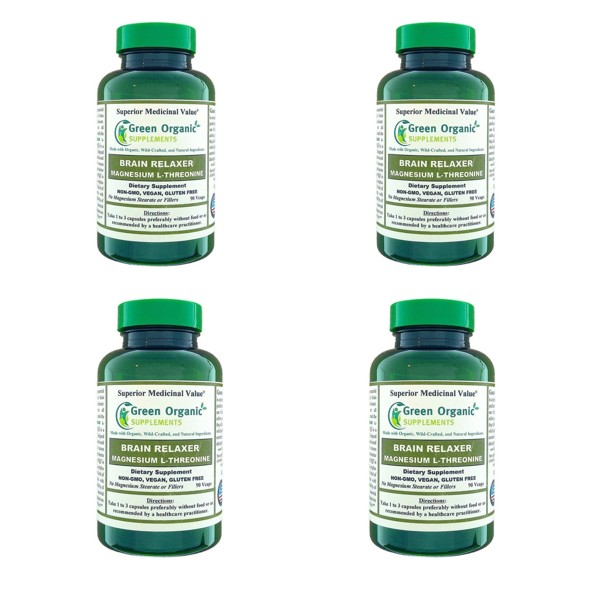 Green Organic Supplements Magnesium L-Threonine Capsules 360