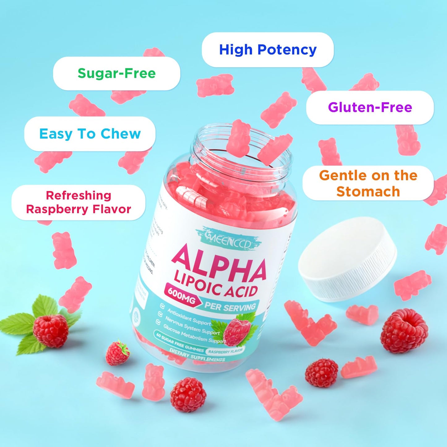 MEENCCD Alpha Lipoic Acid Gummies 600mg, 120 Count