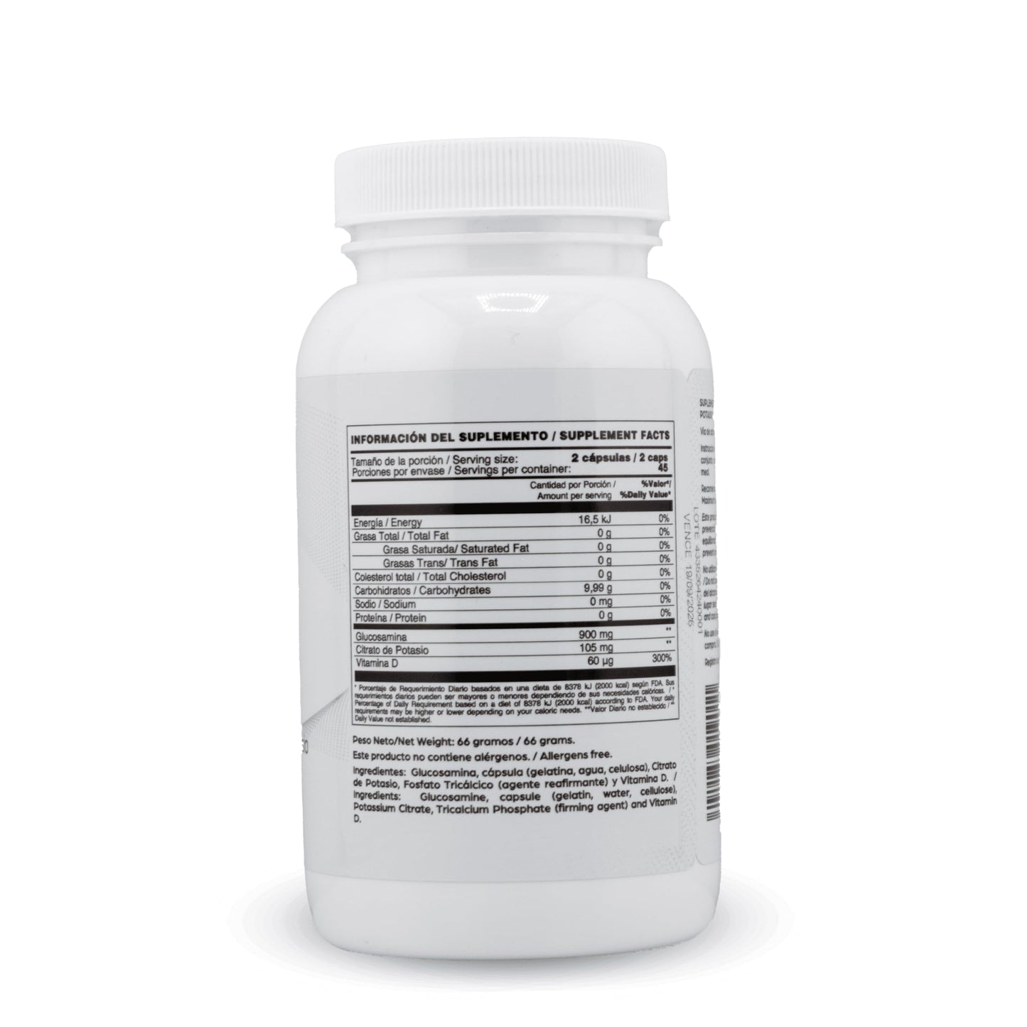 CLÍNICA DR. VEGA Ar Plus Vegan Glucosamine HCL + Magnesium Citrate with Vitamin D, 90 Capsules