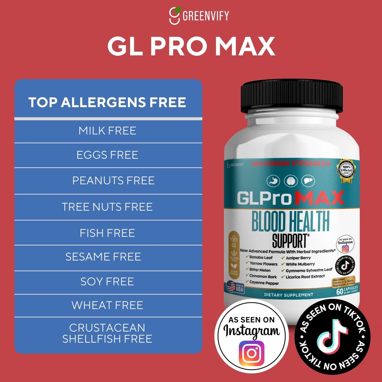 GREENVIFY GLProMAX Blood Health Support, 60 Capsules