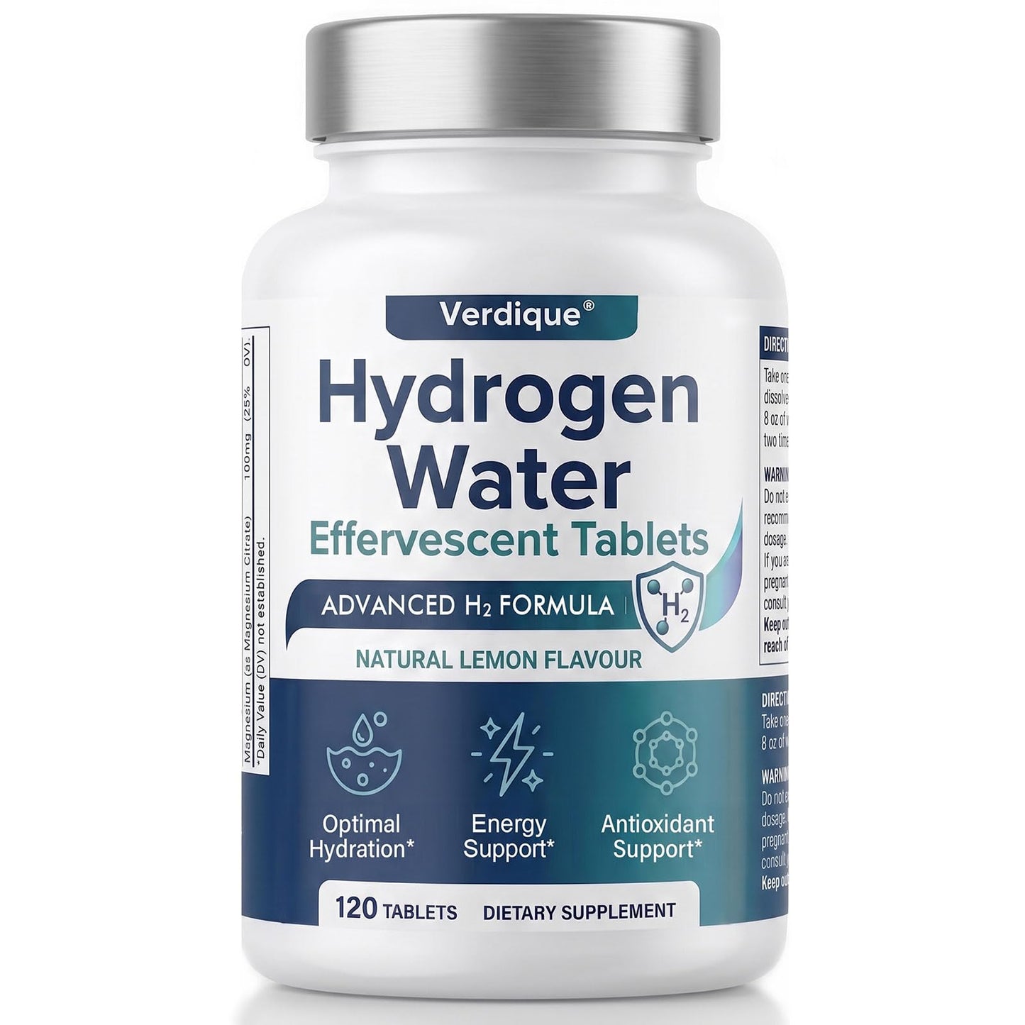 Verdique Hydrogen Water Tablets with Magnesium, 120 Count