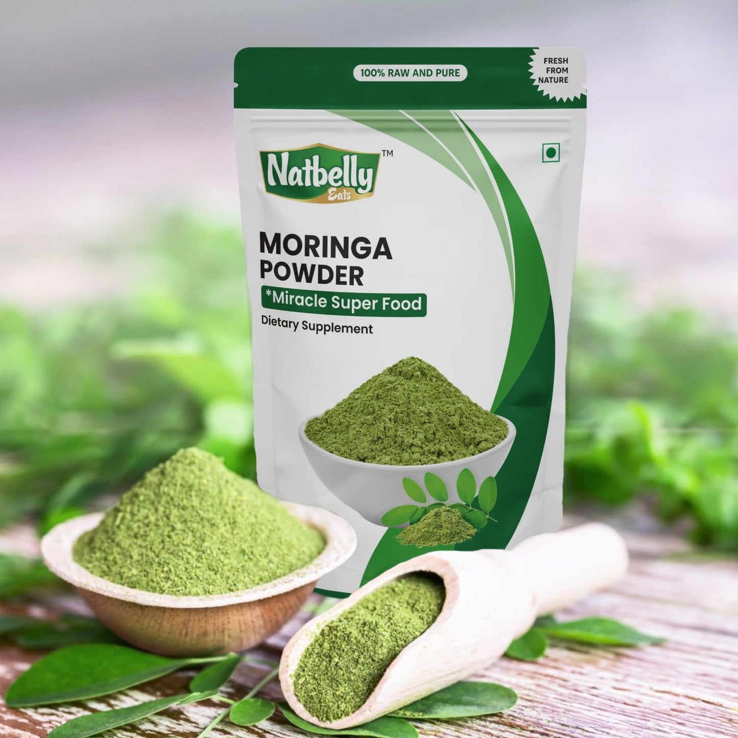 NATBELLY EATS Moringa Leaf Powder, Powder, 8 oz