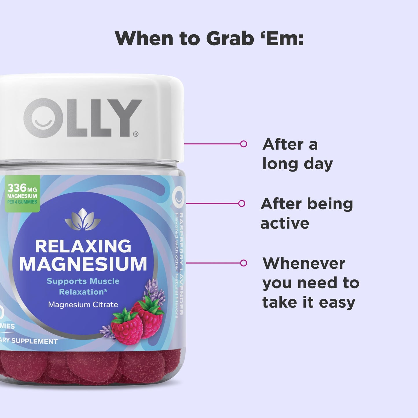 OLLY Relaxing Magnesium Gummies, 120 Count