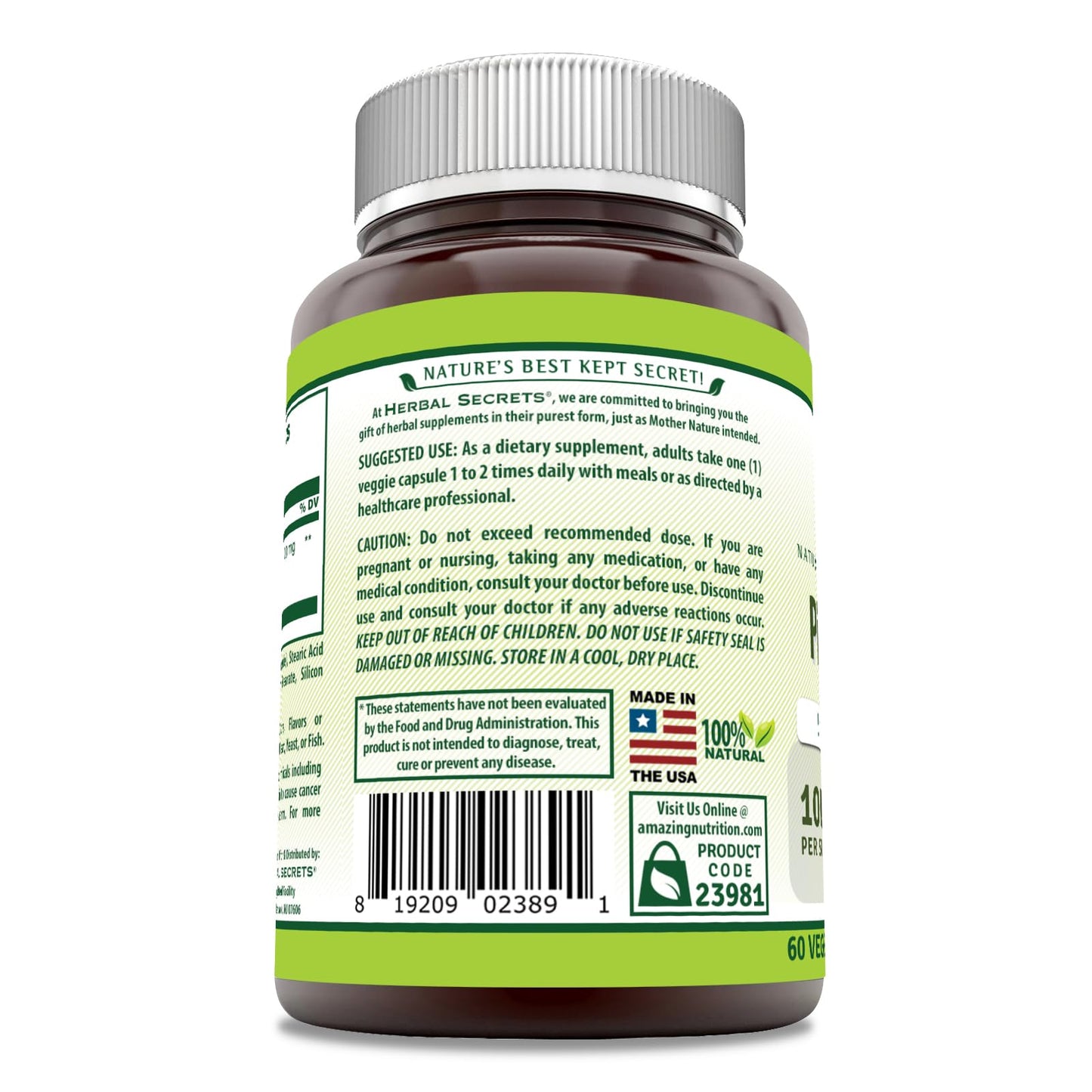 Herbal Secrets Pine Bark Extract 100 Mg Capsules 60 Count
