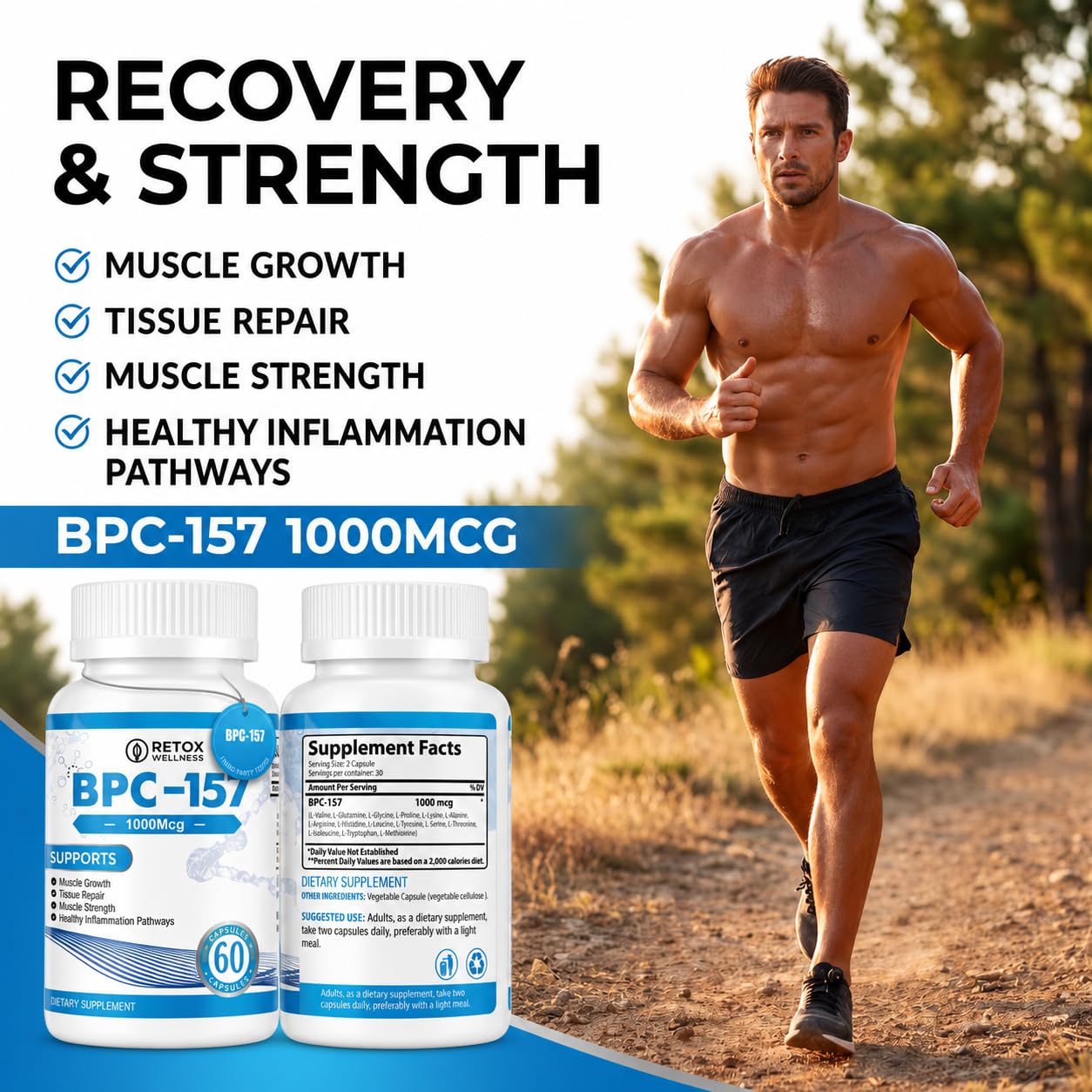 Retox Wellness BPC-157 1000mcg, 60 Capsules