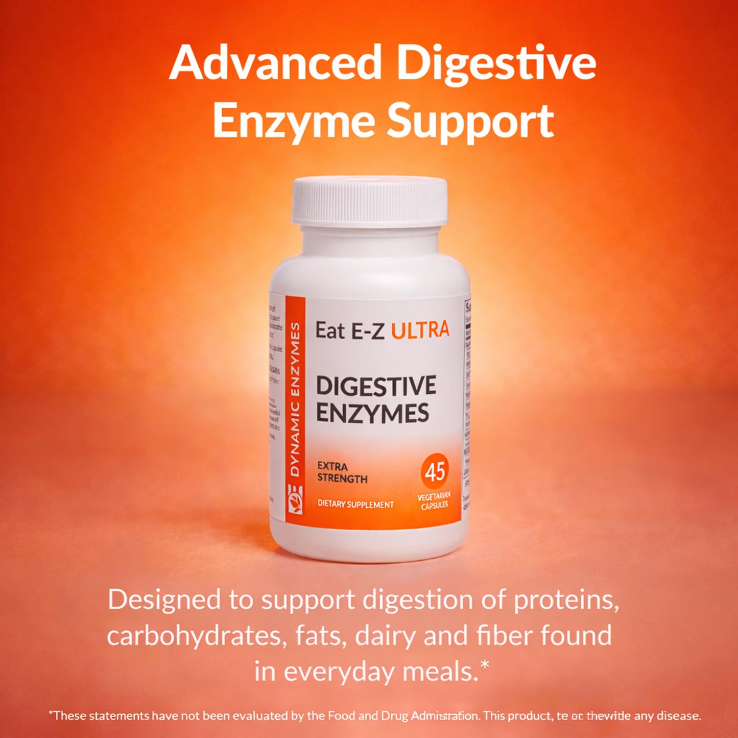 Dynamic Enzymes Eat E-Z Ultra Advanced Digestive Enzyme Supplement Capsule 45 Count