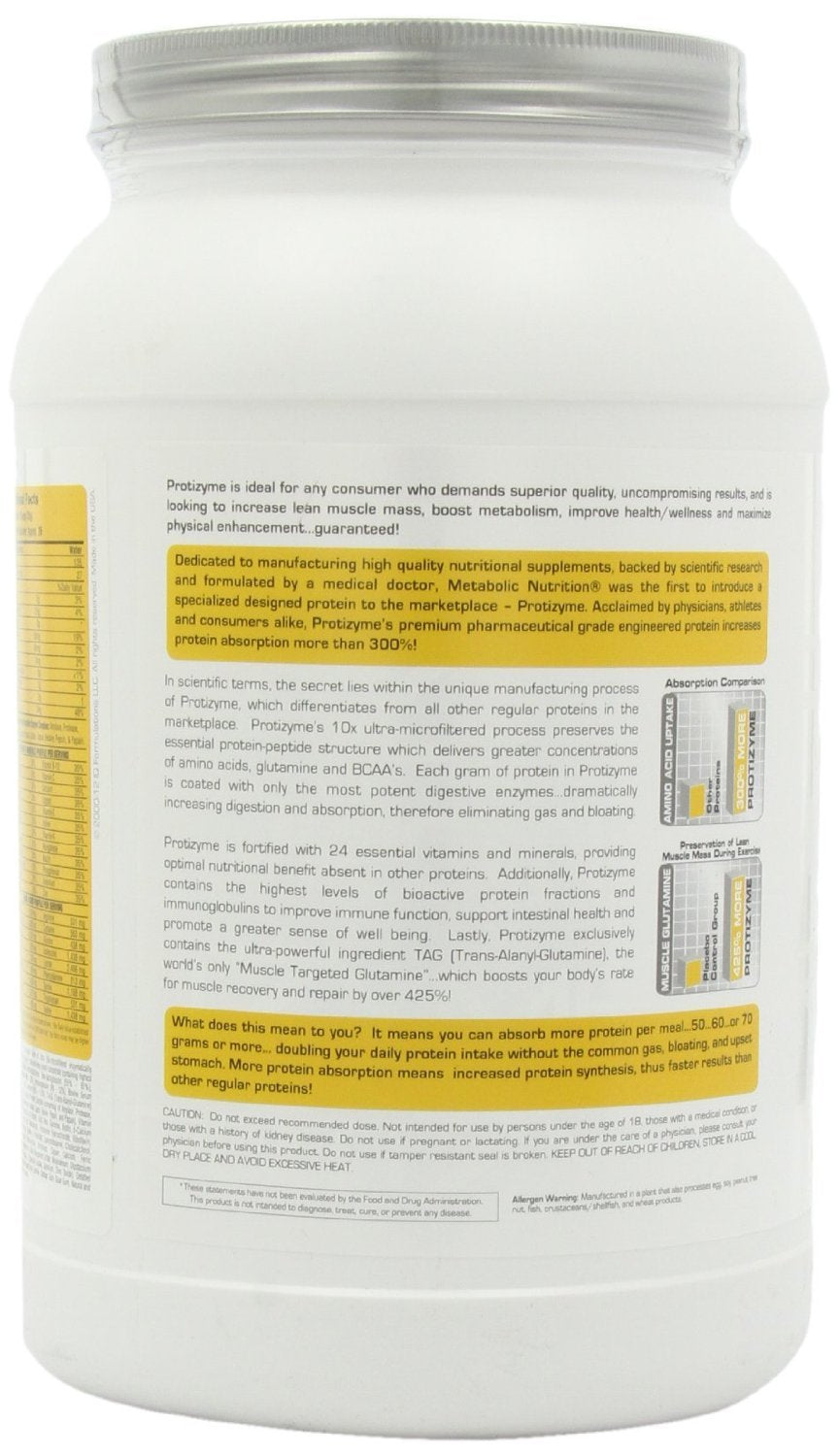 Metabolic Nutrition ProtiZyme Protein Powder 32 Servings