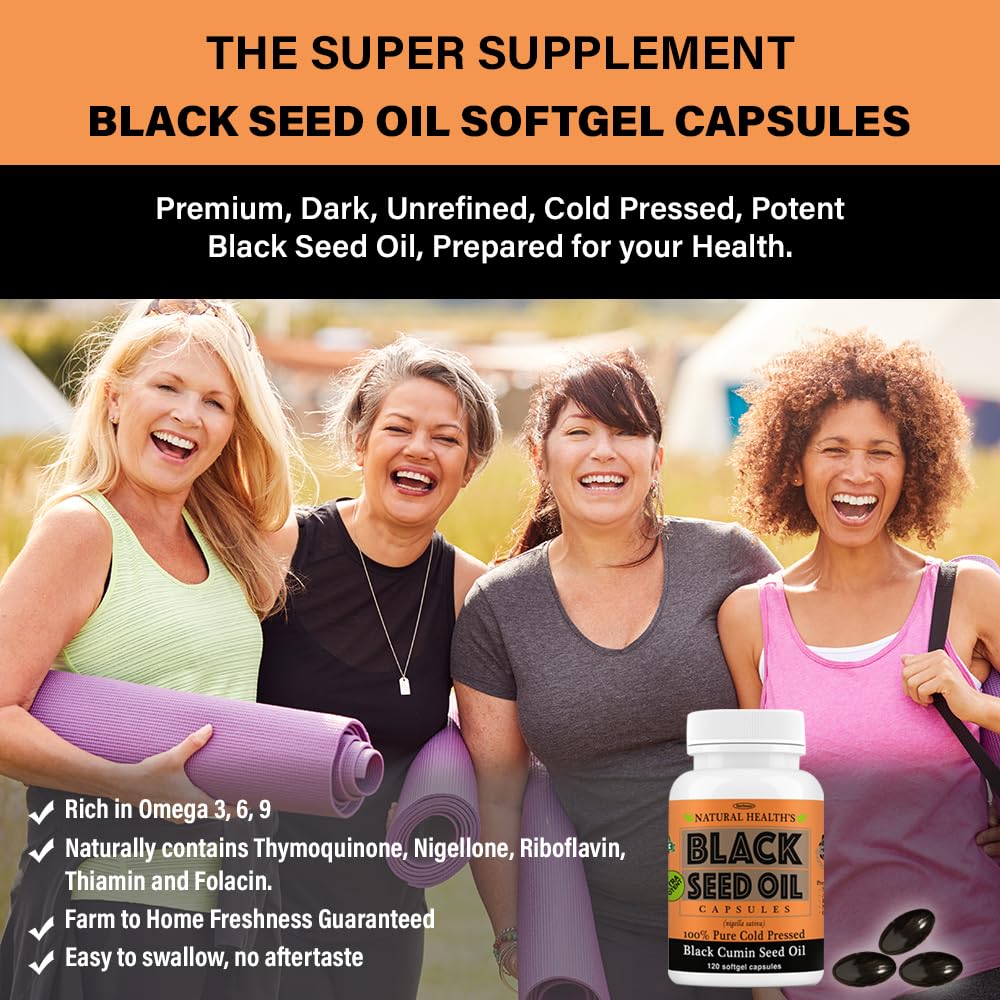 StarDunes Pure Black Seed Oil 1000mg, 120 Softgels