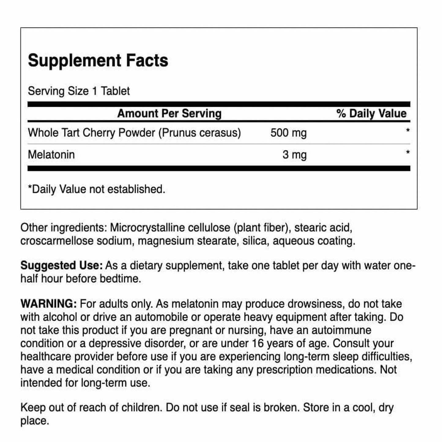 Swanson Tart Cherry & Melatonin Tablet 30 Count