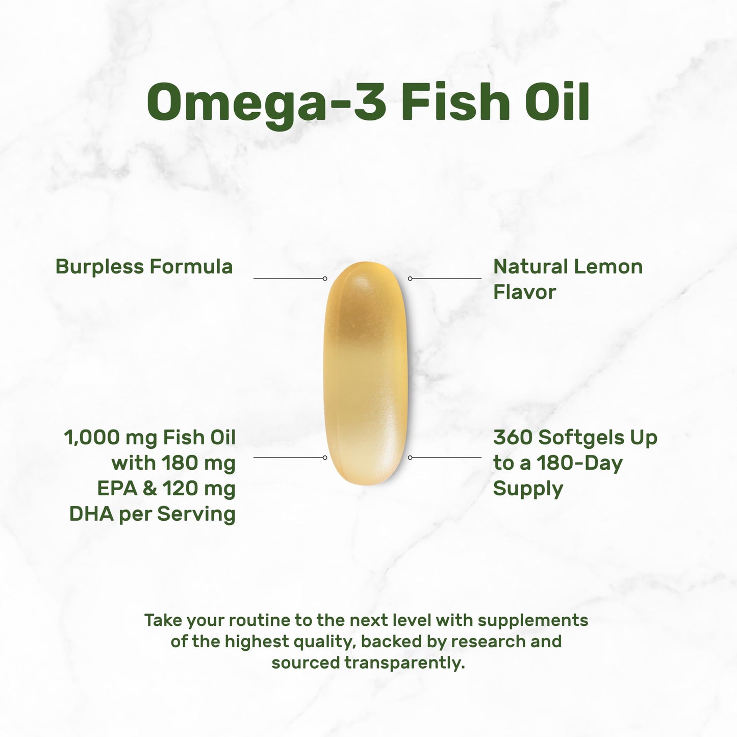 DEAL SUPPLEMENT Omega-3 Fish Oil Burpless Formula Softgels, 360 Count