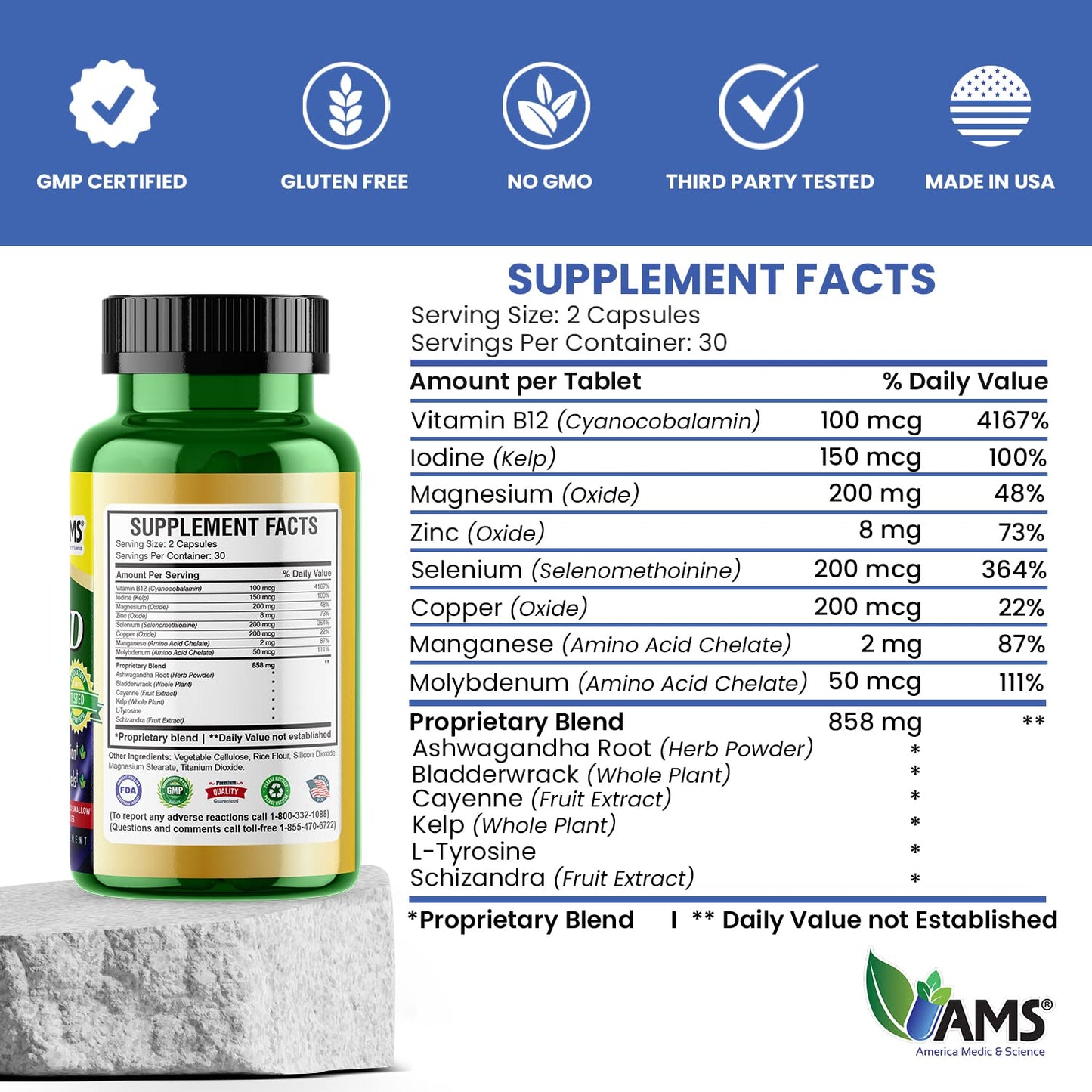 America Medic & Science Advanced Thyroid Capsule, 60 Capsules