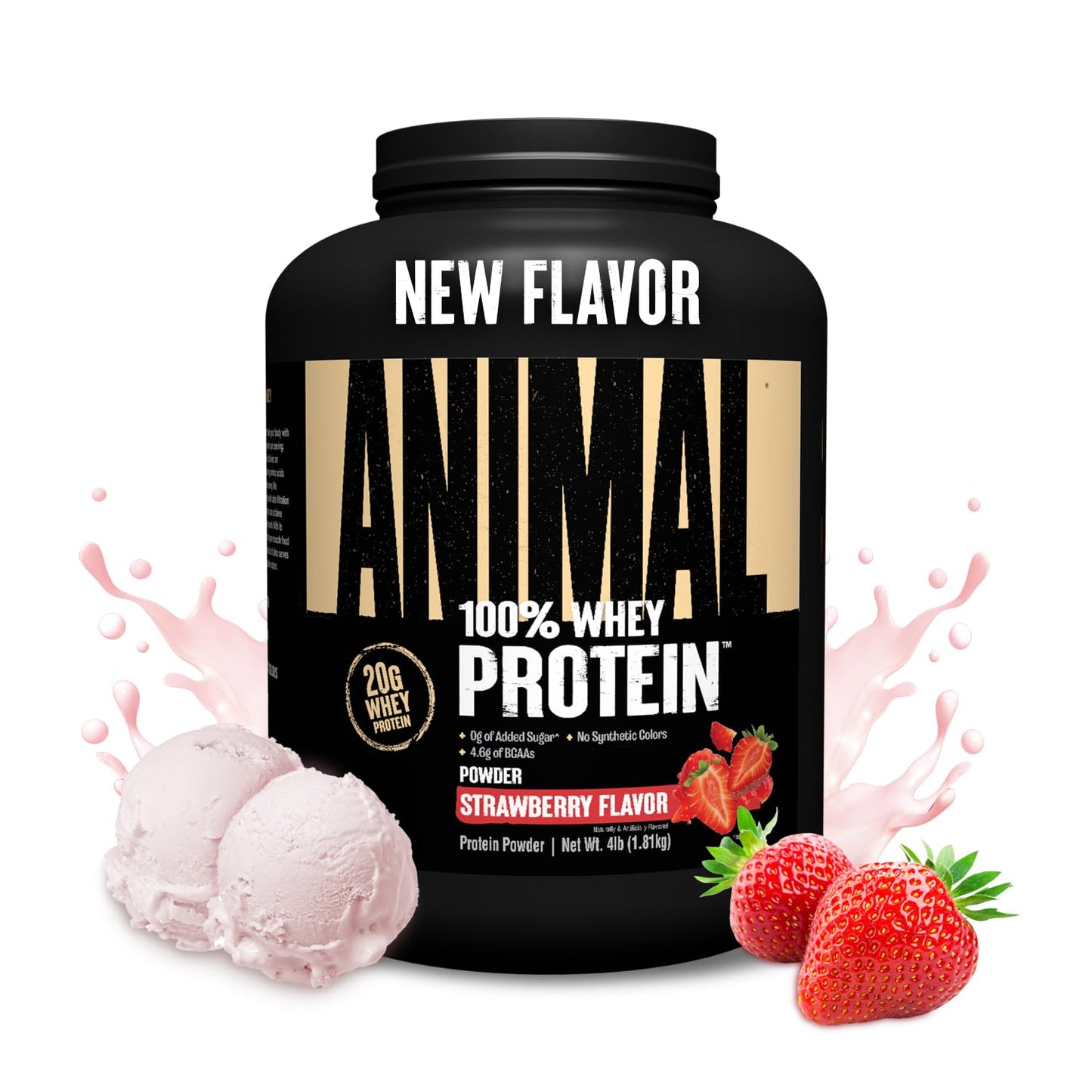 Animal 100% Whey Protein Powder, Strawberry, 64 Servings
