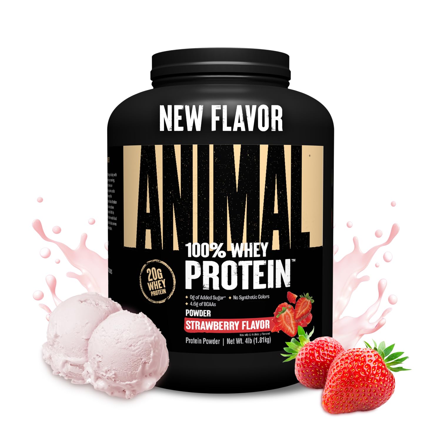 Animal 100% Whey Protein Powder, Strawberry, 64 Servings