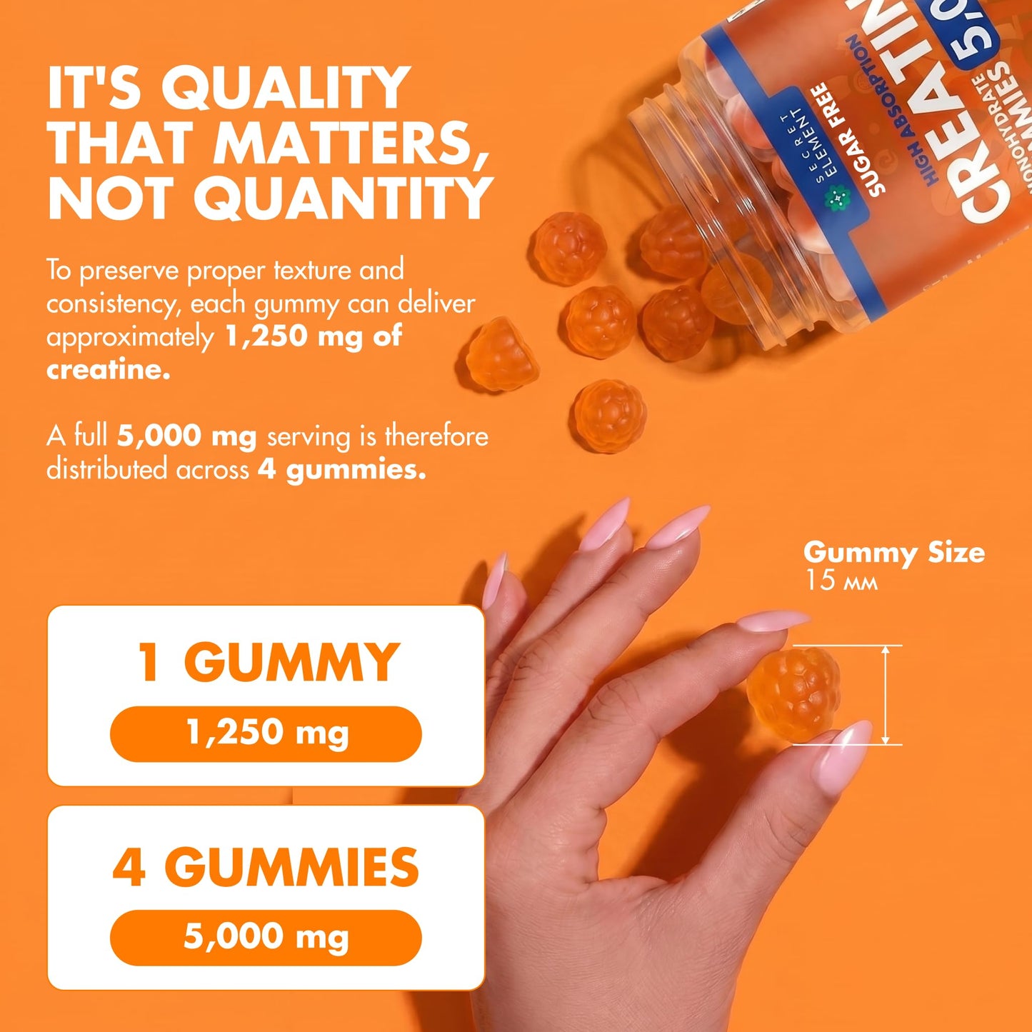 Secret Element Creatine Monohydrate Gummies 240 Gummies