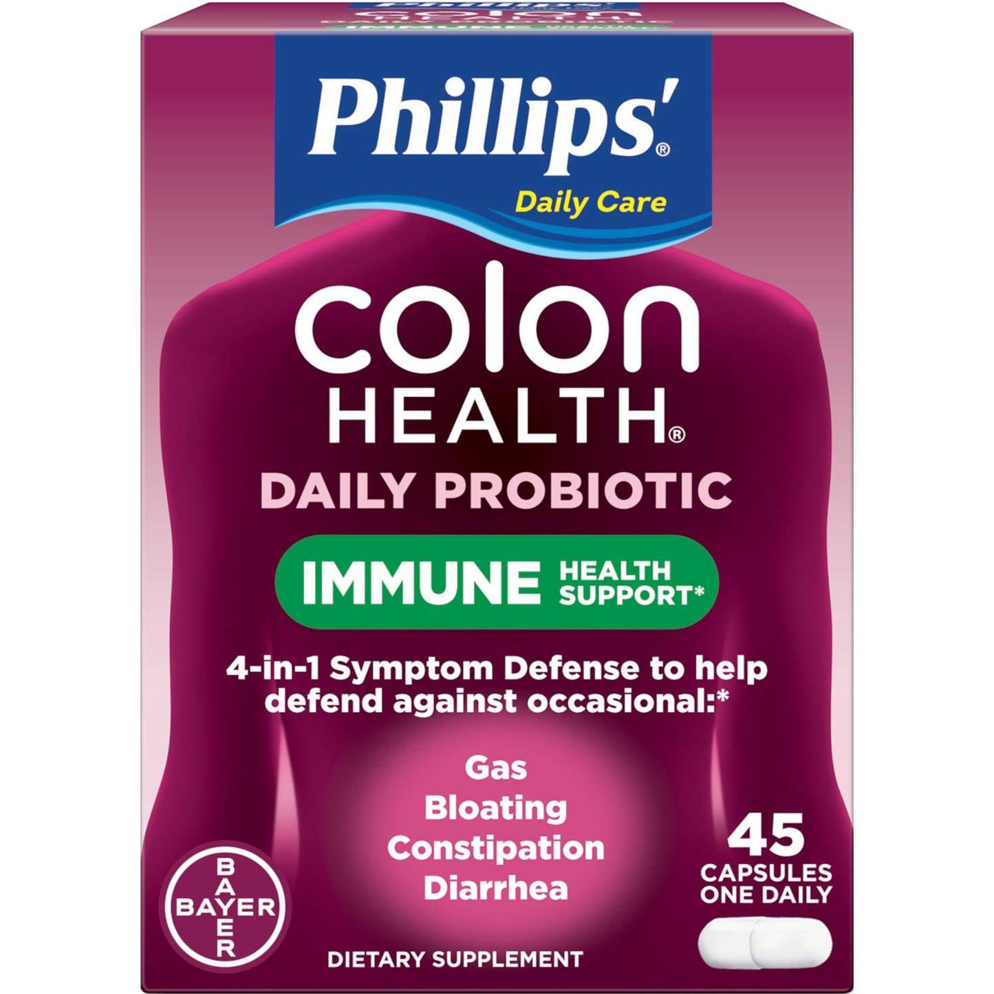 Bayer Phillips' Daily Care Colon Health Daily Probiotic Capsule 90 Count