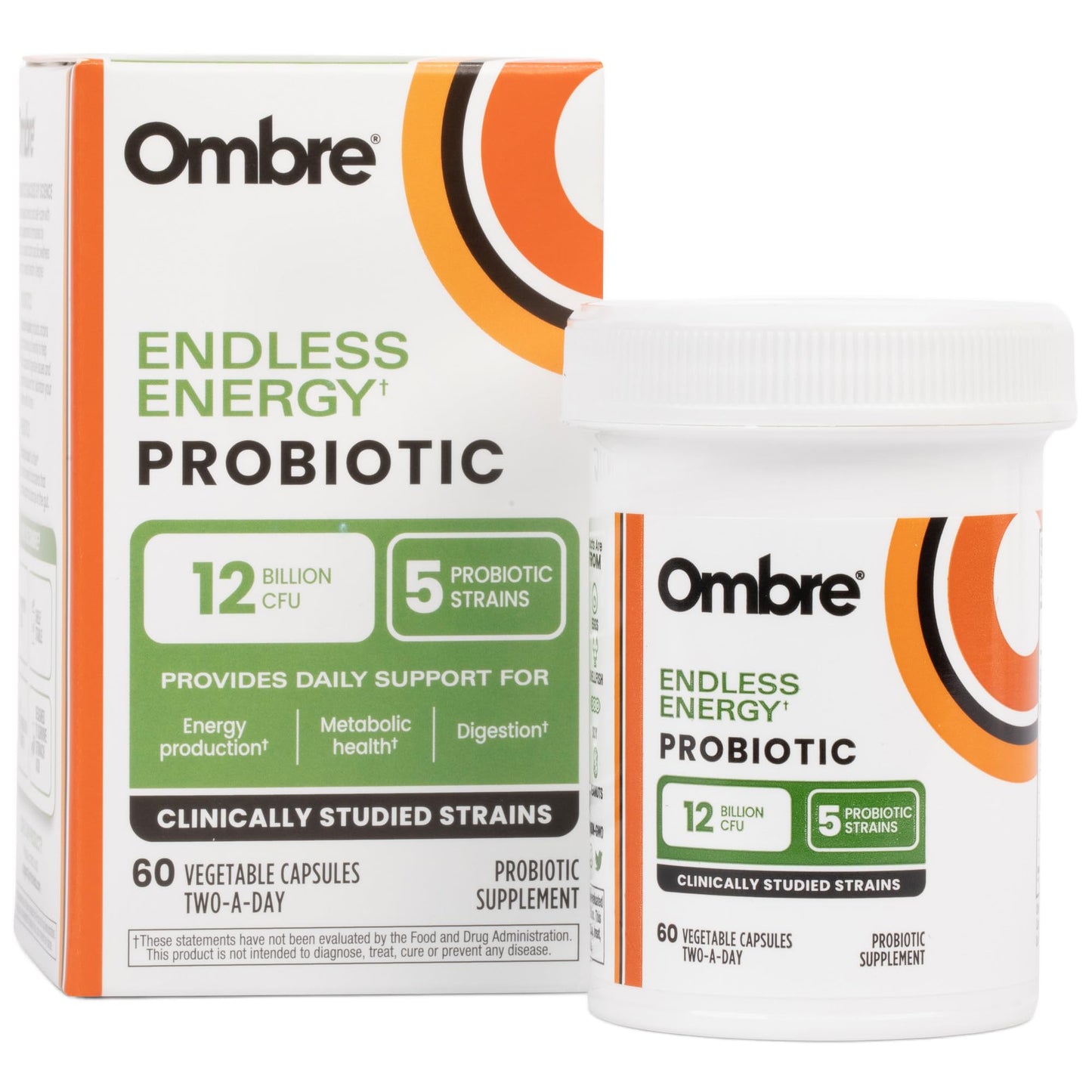 Ombre Endless Energy Probiotic Supplement 60 Capsules