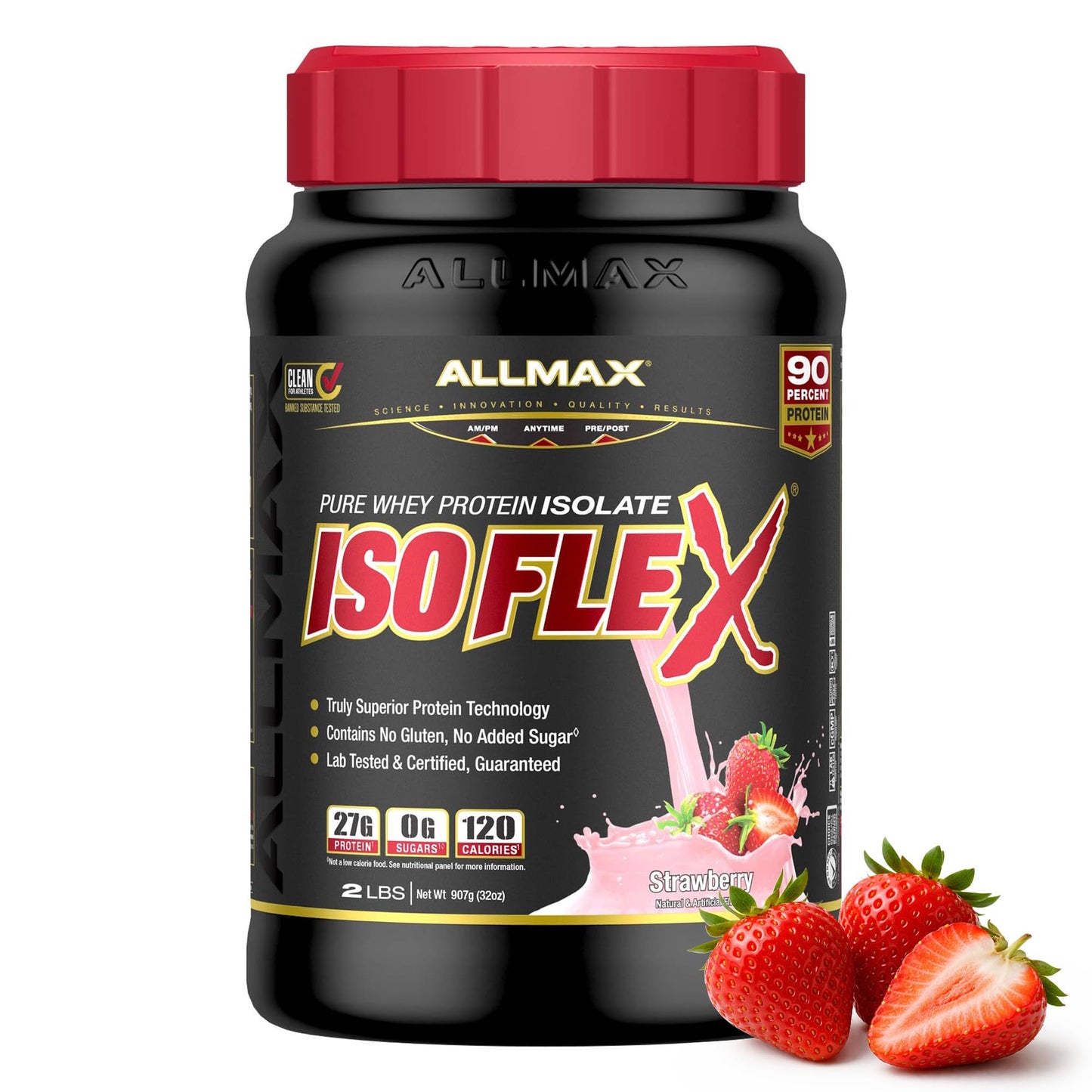ALLMAX ISOFLEX Pure Whey Isolate Protein Powder, 2 lb, 32 Servings