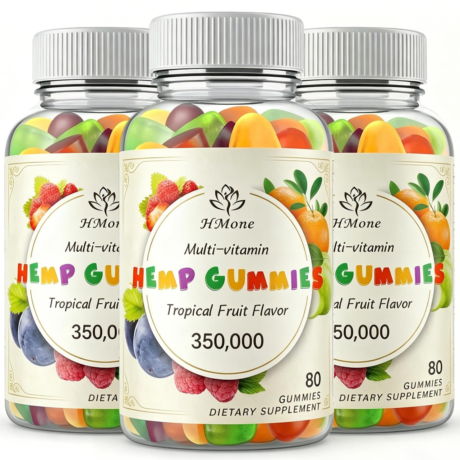 HMone Hemp Gummies Advanced for Pain, Sleep, Anxiety 240 Count