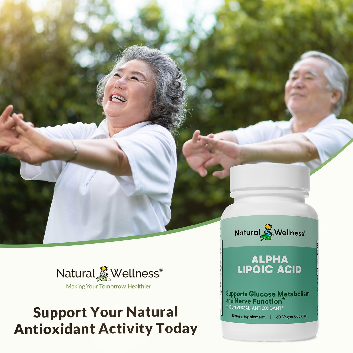 Natural Wellness Alpha Lipoic Acid (ALA) 600 mg 60 Capsules