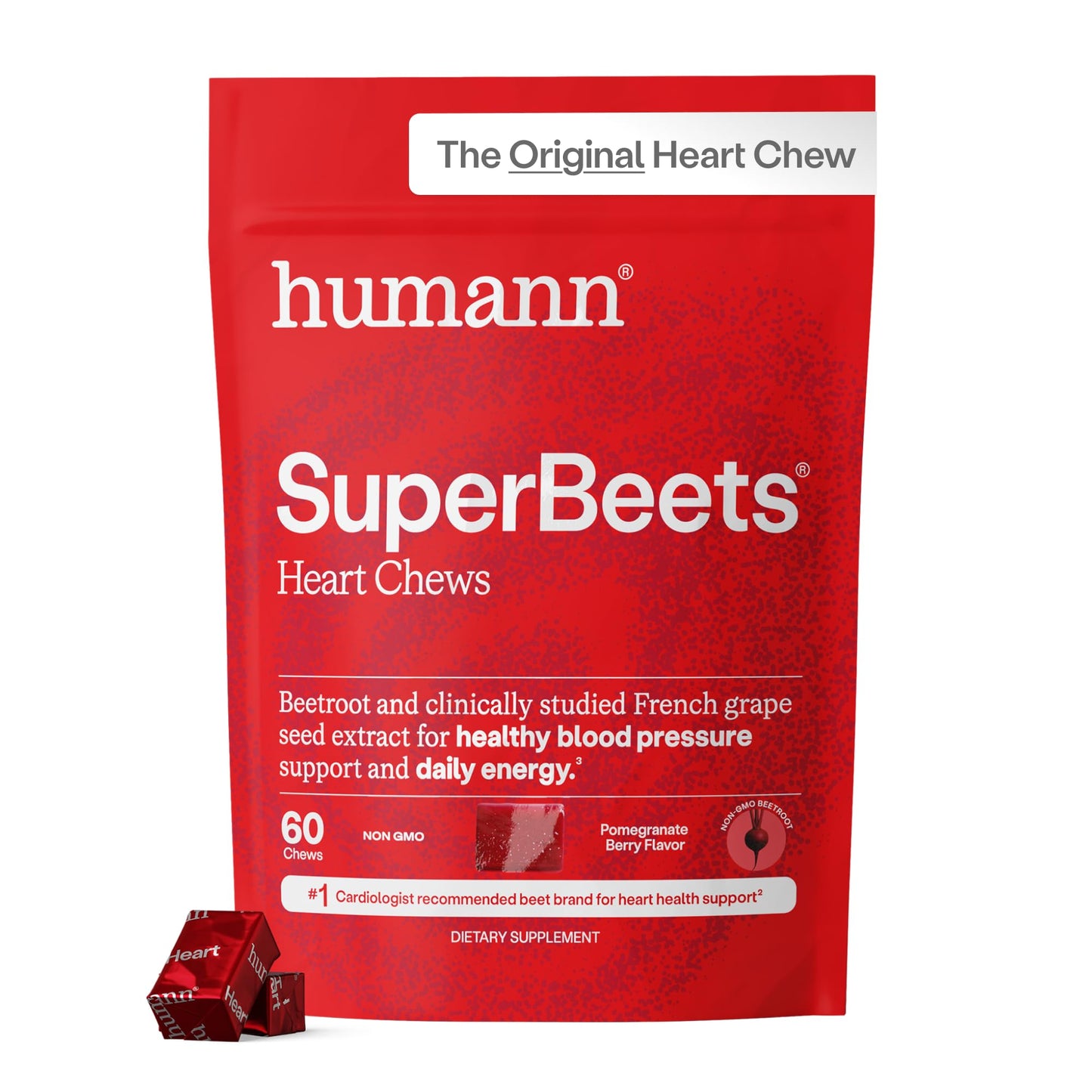 HumanN SuperBeets Heart Chews, 60 Count