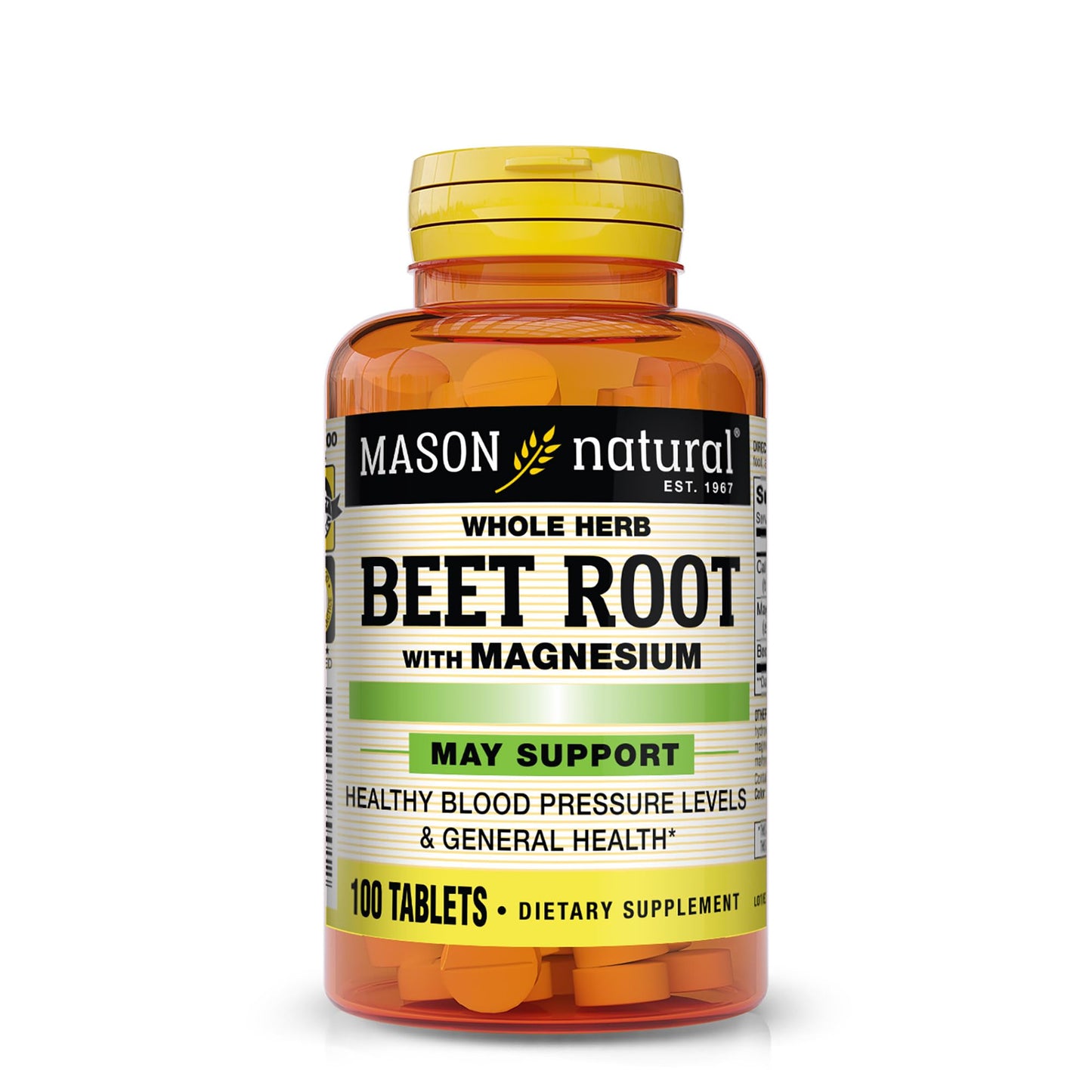 Mason Natural Beet Root with Magnesium and Calcium Tablet, 100 Tablets