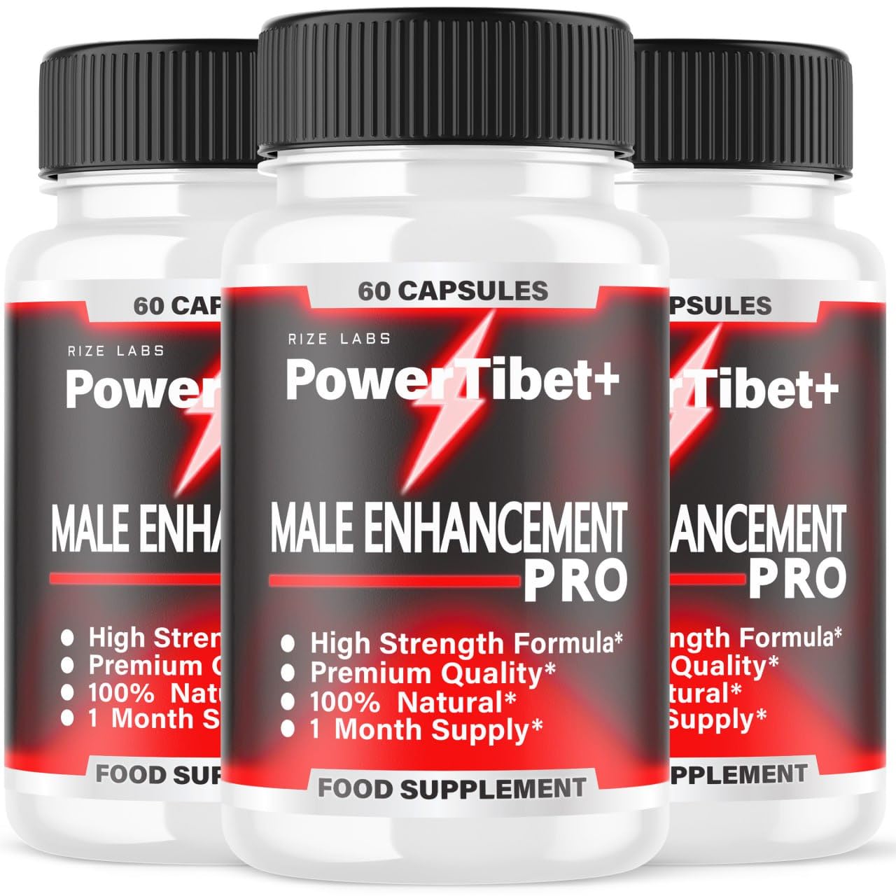 Rize Labs Men's Power Tibetand Male Supplement Capsules, Maximum Strength Formula, 180 Capsules