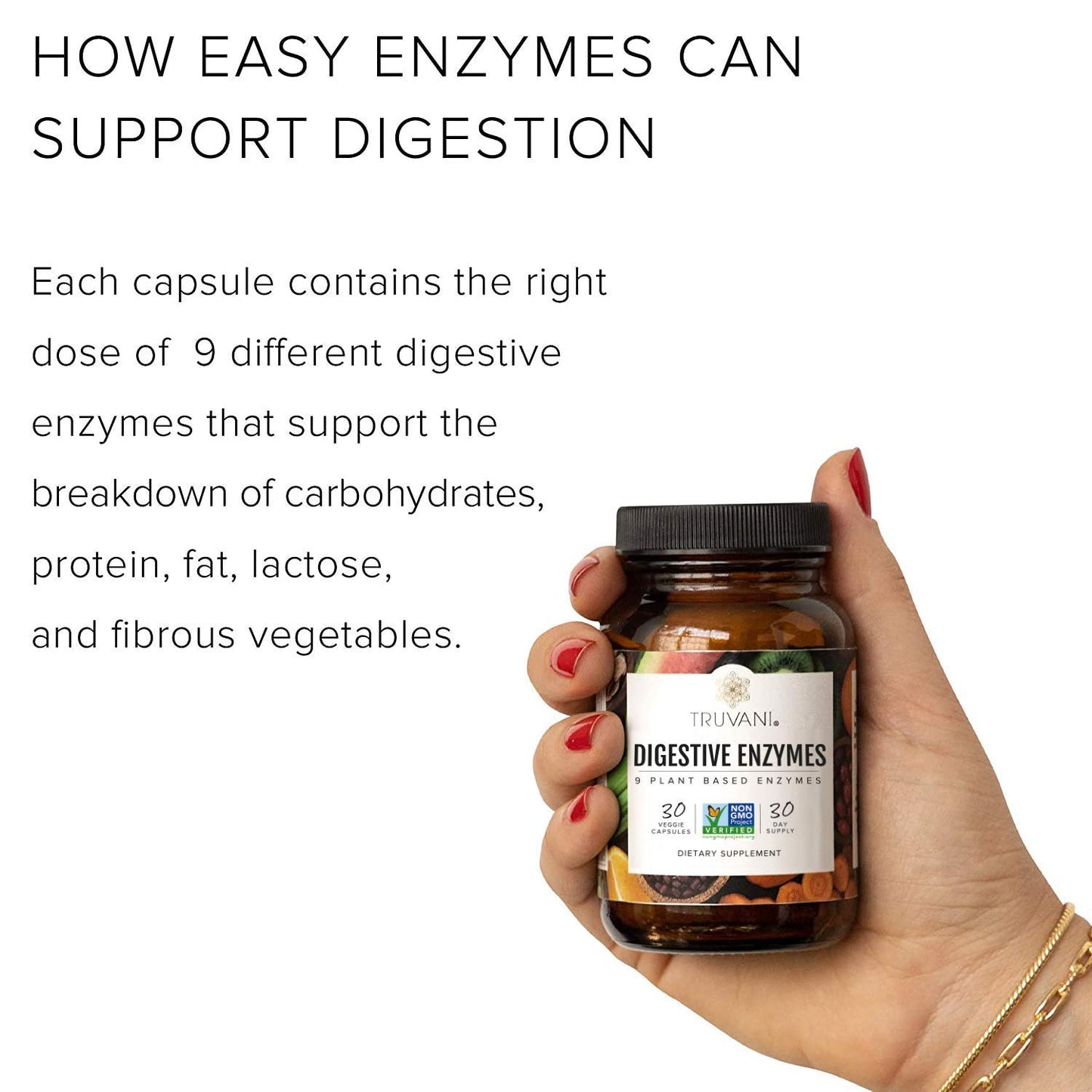 Truvani Digestive Enzymes Capsules 30 Count