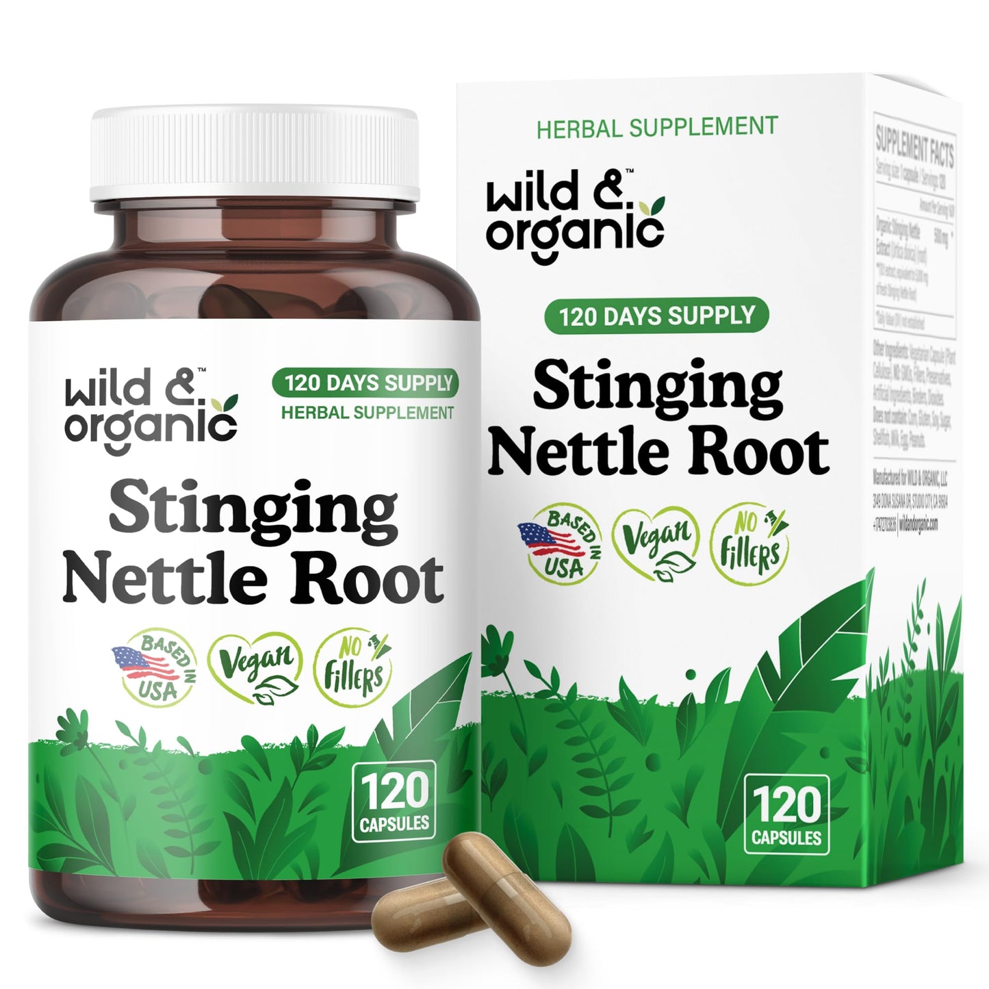 Wild & Organic Stinging Nettle Root Extract Capsule 120 Capsules
