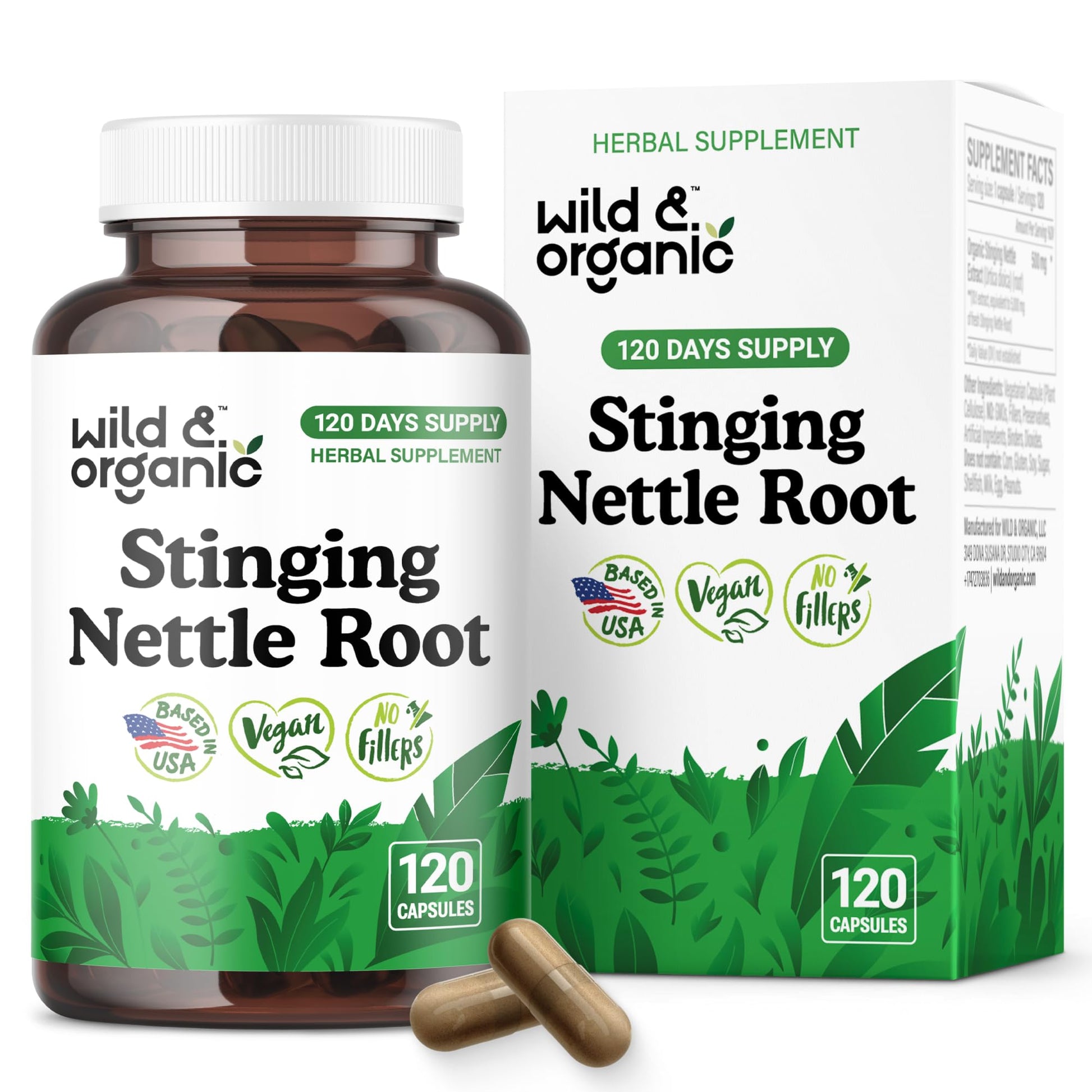 Wild & Organic Stinging Nettle Root Extract Capsule 120 Capsules