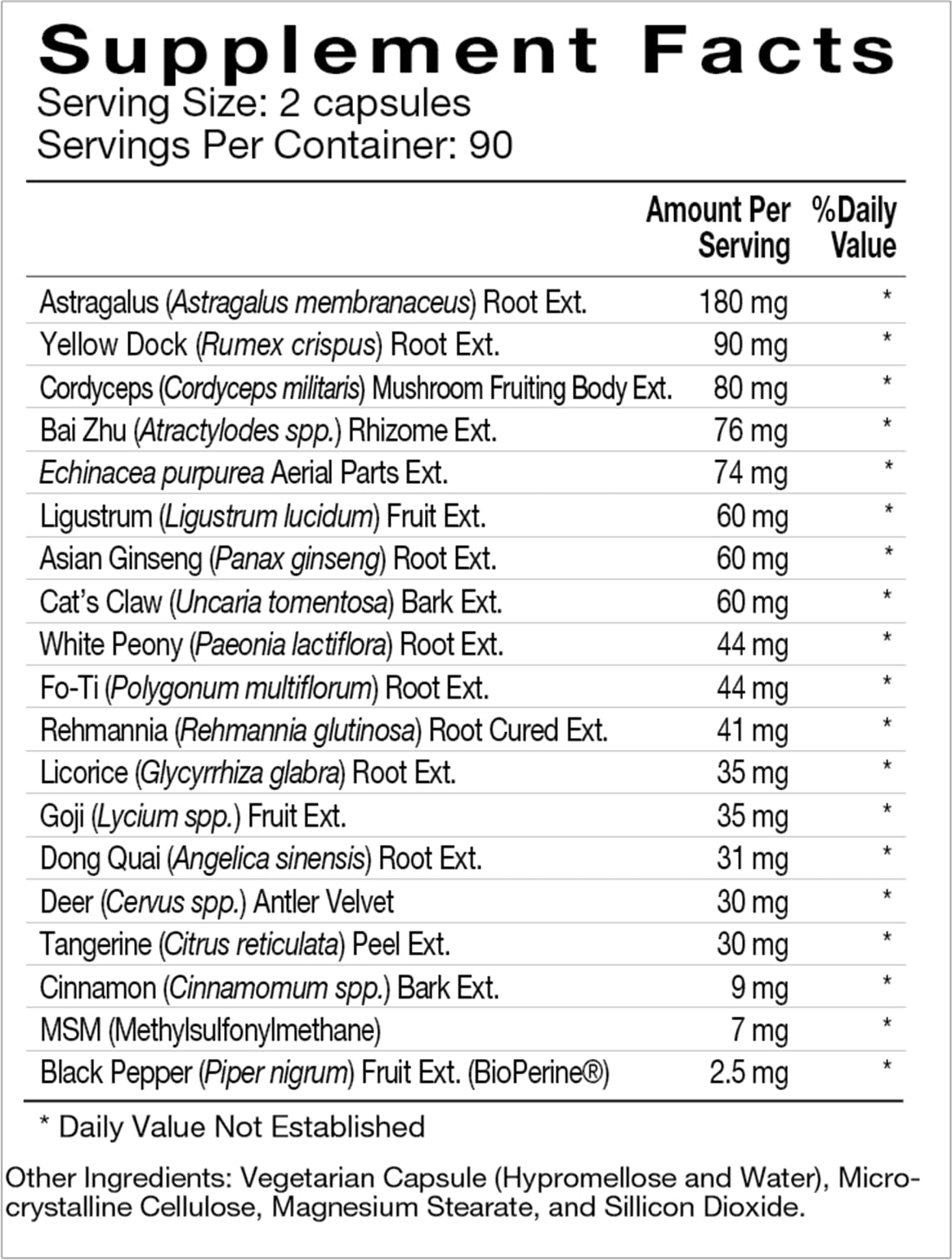 Natura Health Products ImmuCare Astragalus & Cordyceps Immune Support Capsule 180 Count