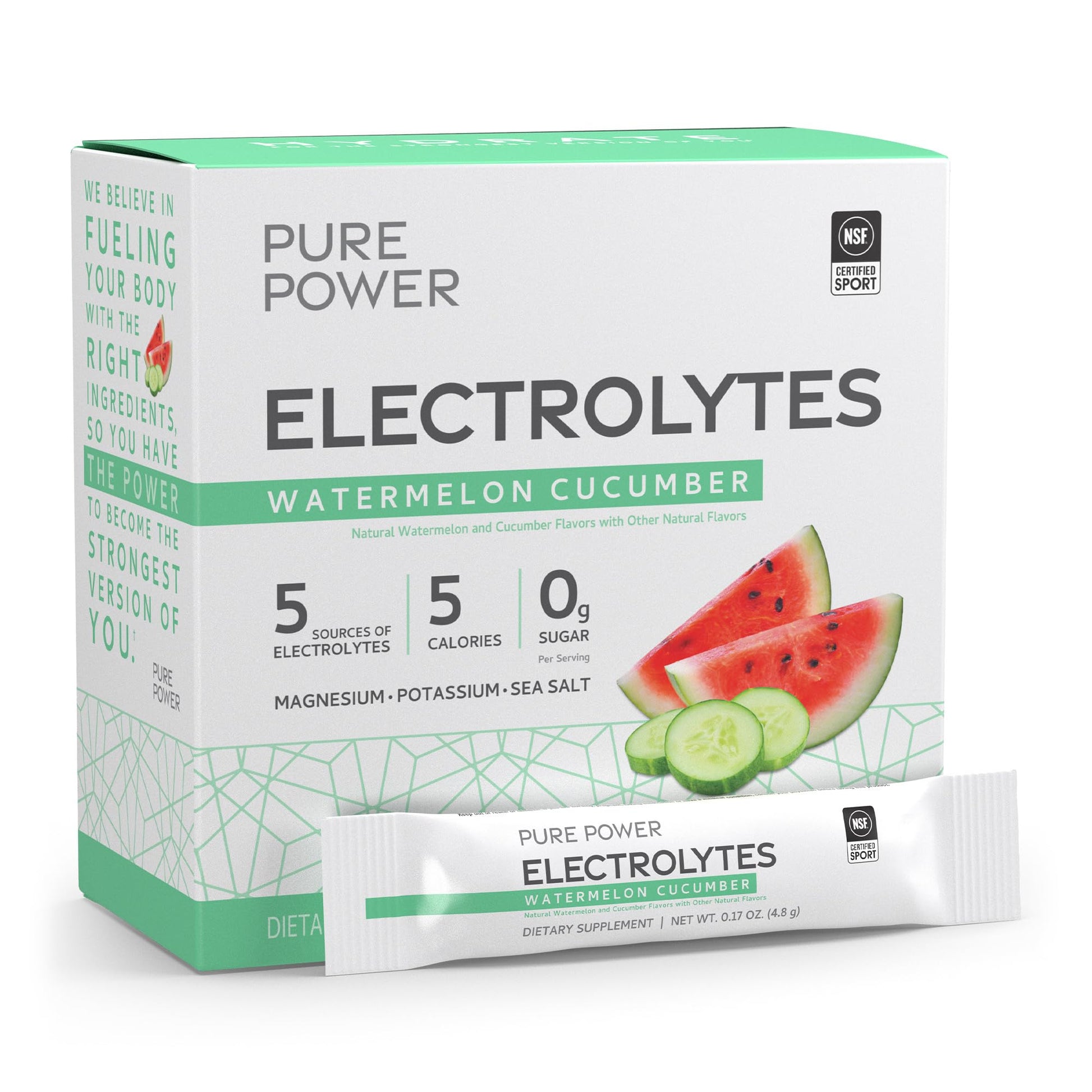 Dr. Mercola Pure Power Electrolytes Watermelon Cucumber Powder 5.13 Ounce