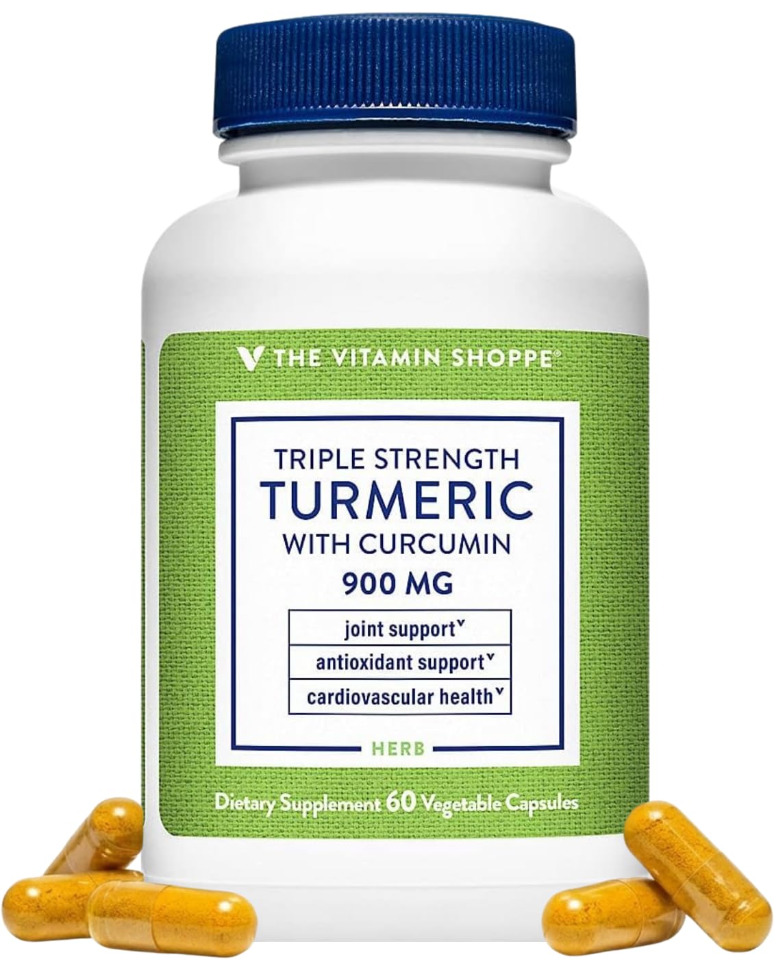 The Vitamin Shoppe Triple Strength Turmeric Supplement with Curcumin 900mg & BioPerine, Black Pepper Extract for Joint Mobility & Antioxidant Support 60 Capsules