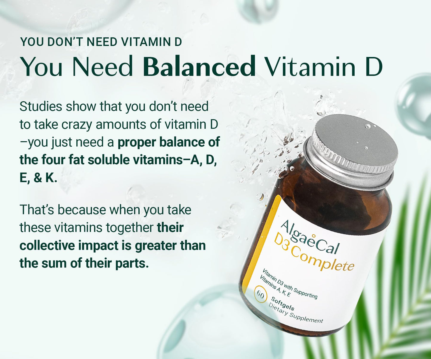 ALGAECAL 4-in-1 Vitamin D3 K2 Complete Softgels, 360 Count