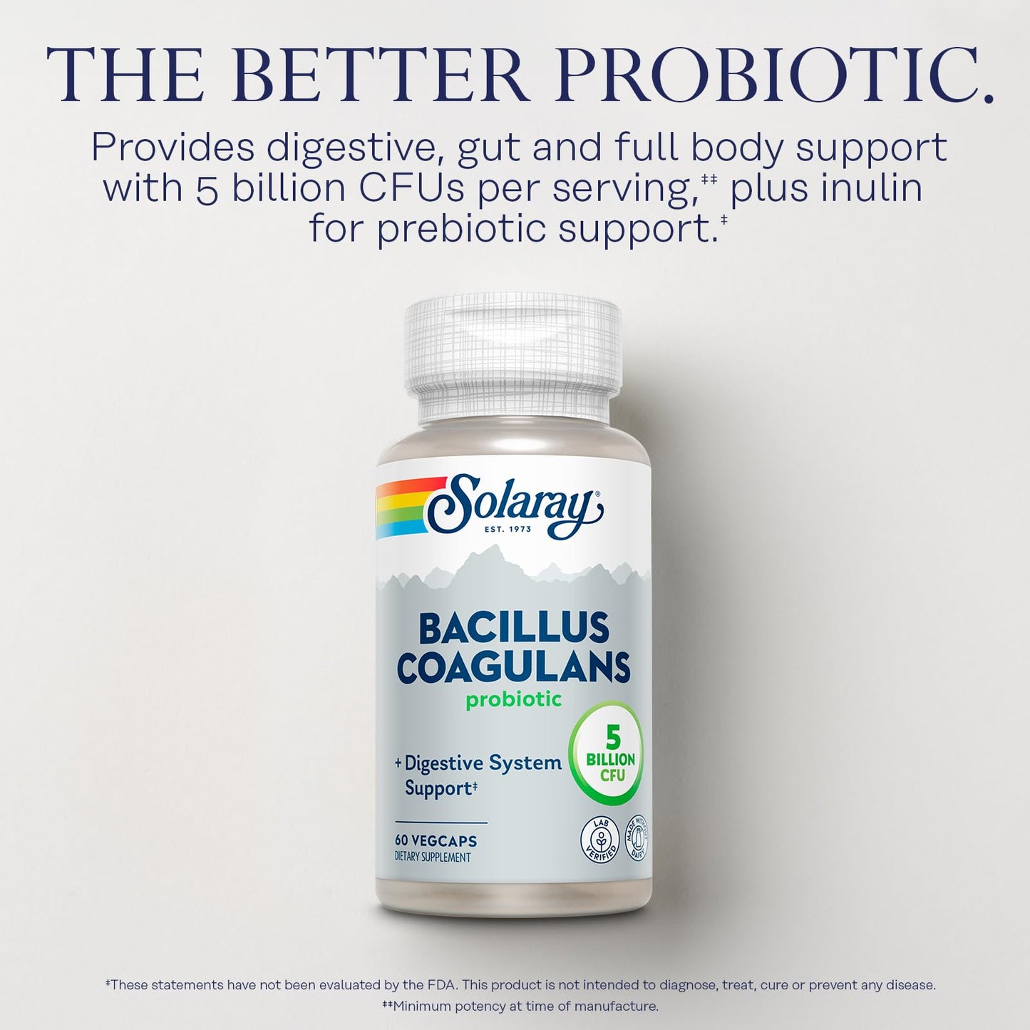 SOLARAY Bacillus Coagulans Probiotic 5 Billion Live Microorganisms Capsule 60