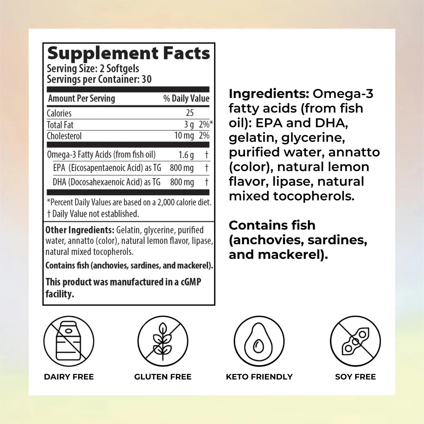Reignite Wellness Omega Plus High-Dose Fish Oil Supplement, 60 Softgels