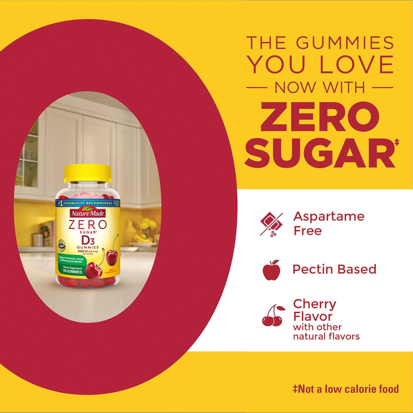 Nature Made Zero Sugar Vitamin D3 Gummies, 220 Gummies