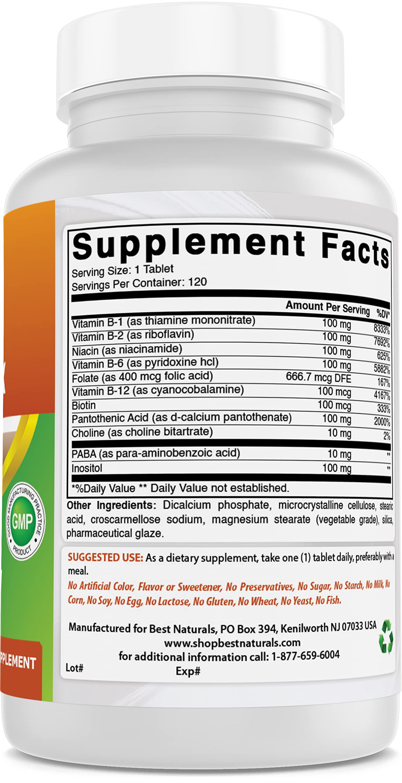 Best Naturals B 100 Complex 240 Tablets