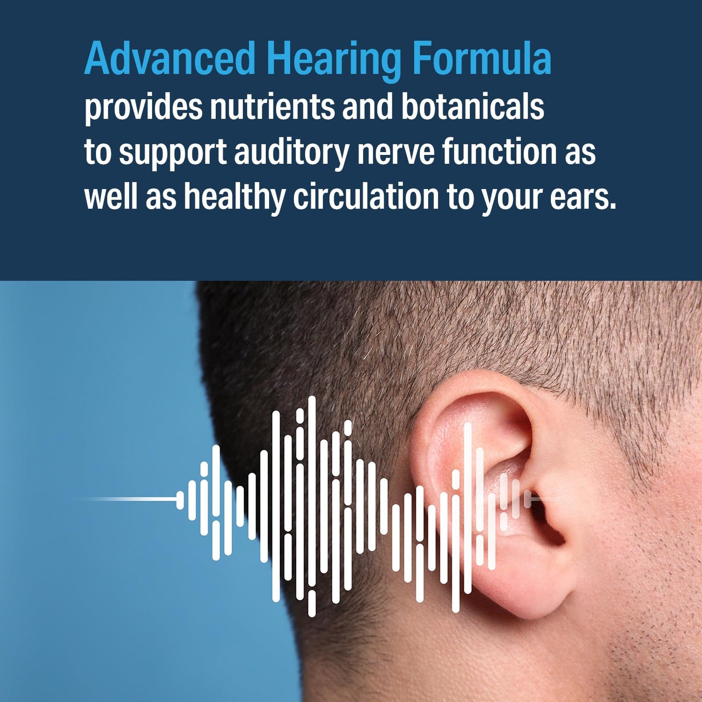 Advanced Bionutritionals Advanced Hearing Formula Supplement, Ear Health Vitamins, Support Auditory Nerve Function, Multivitamin with Vitamins A, C, E, Folic, Calcium, Magnesium, Zinc, 60 Tablets