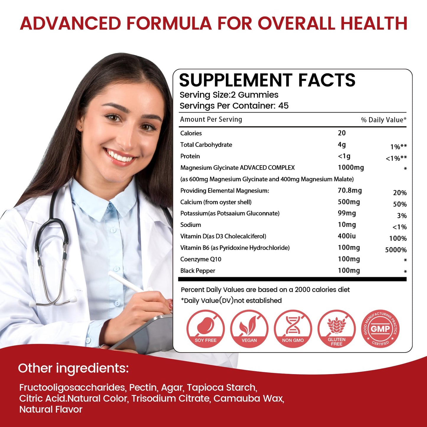 maxmedix Magnesium Glycinate Gummies 1000mg, 90 Gummies