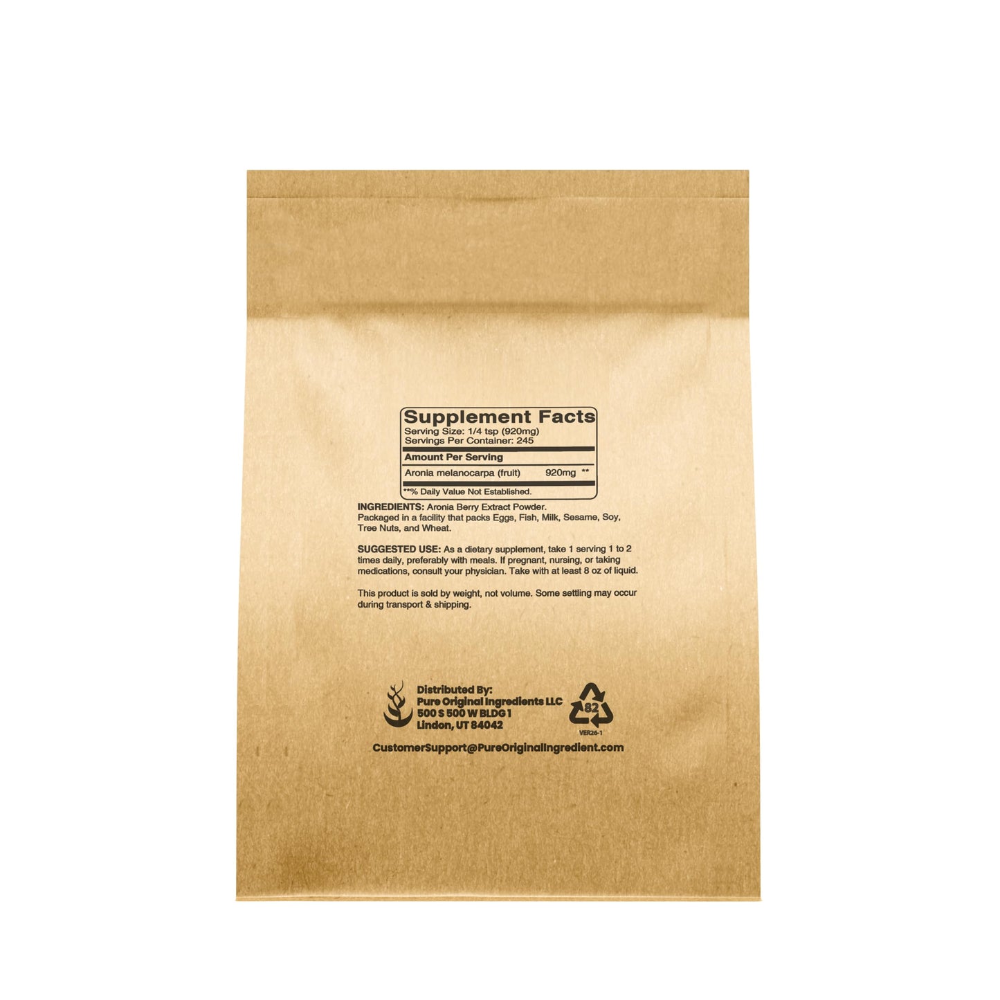 Pure Original Ingredients Aronia Berry Powder 8 oz