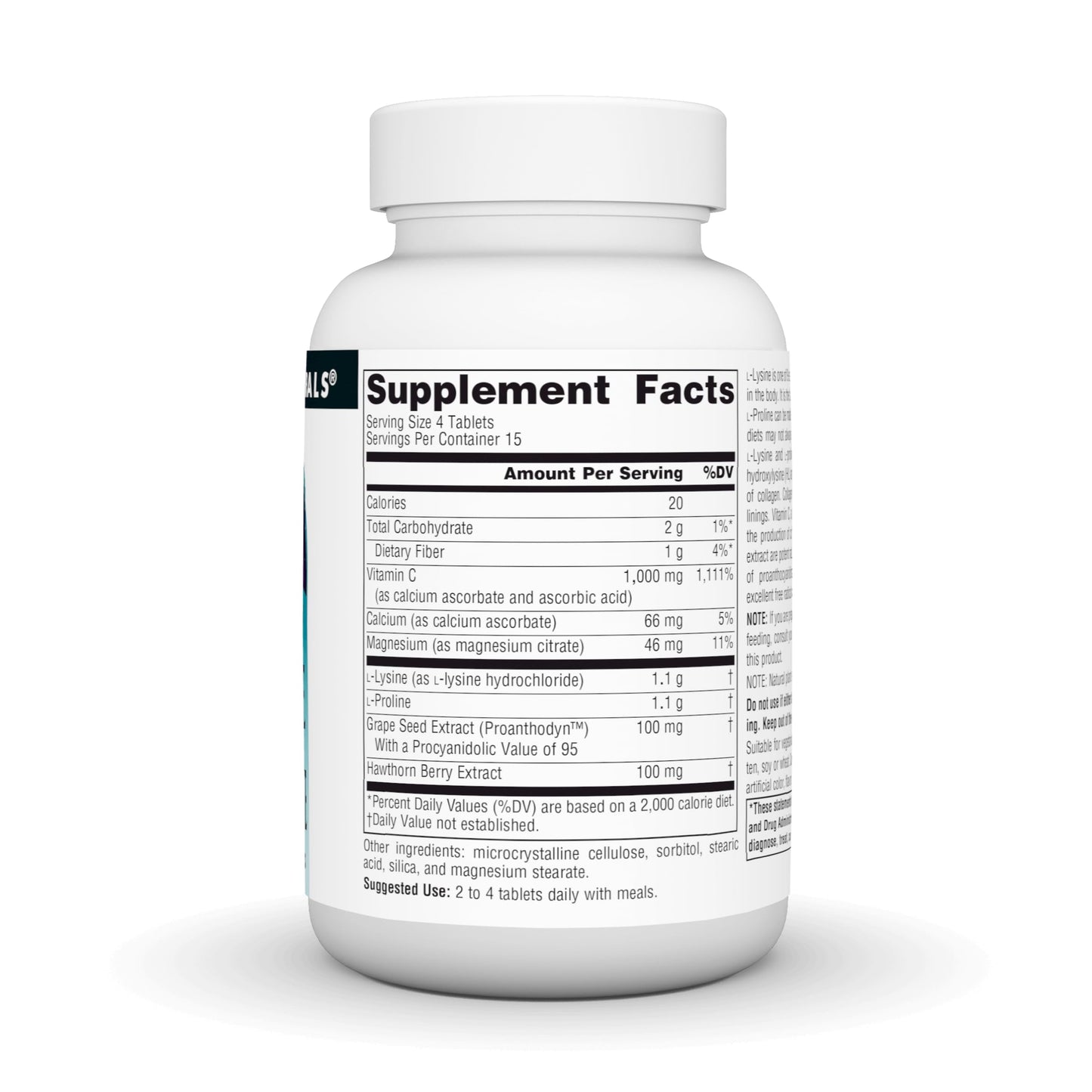Source Naturals L-Proline & L-Lysine 550mg Tablets, 60 Count