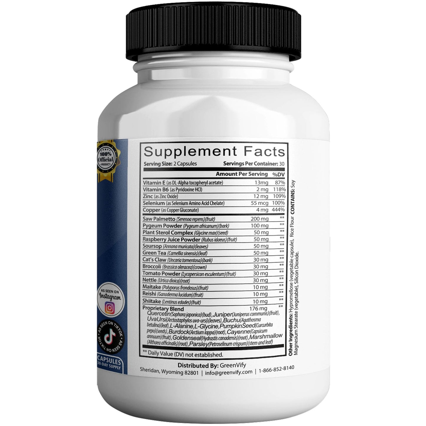 GREENVIFY Prostaprime Support Max Extra Strength Prostate Supplement Saw Palmetto Capsule 60 Count