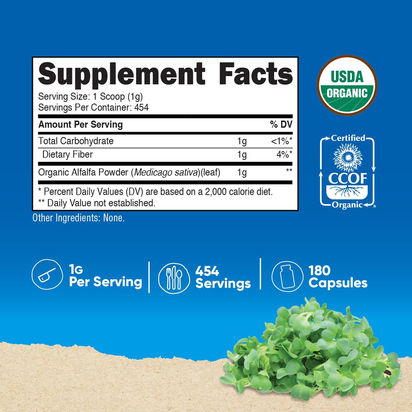 Nutricost Organic Alfalfa Powder 16 Ounce