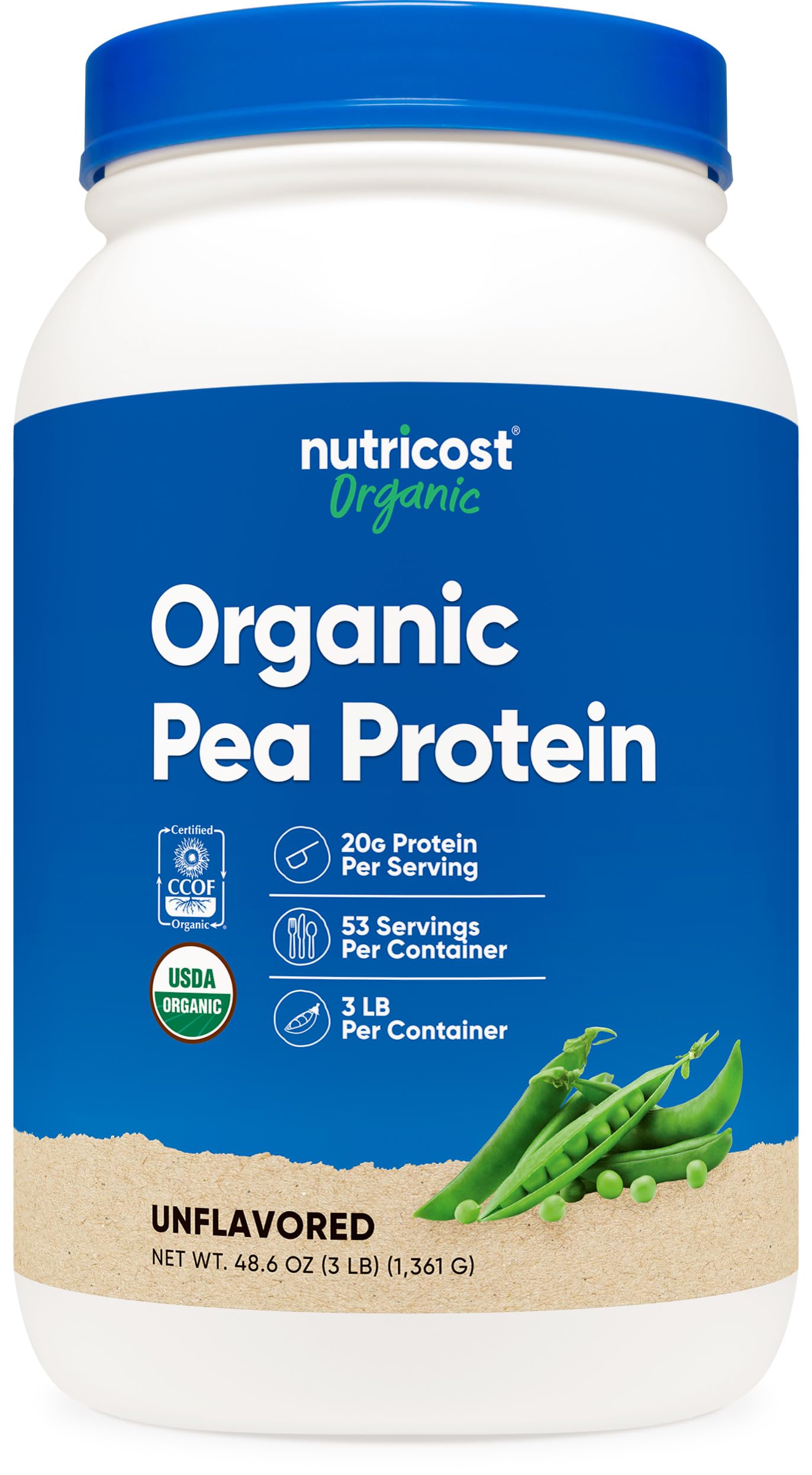 Nutricost Organic Pea Protein Powder 48.6 Servings