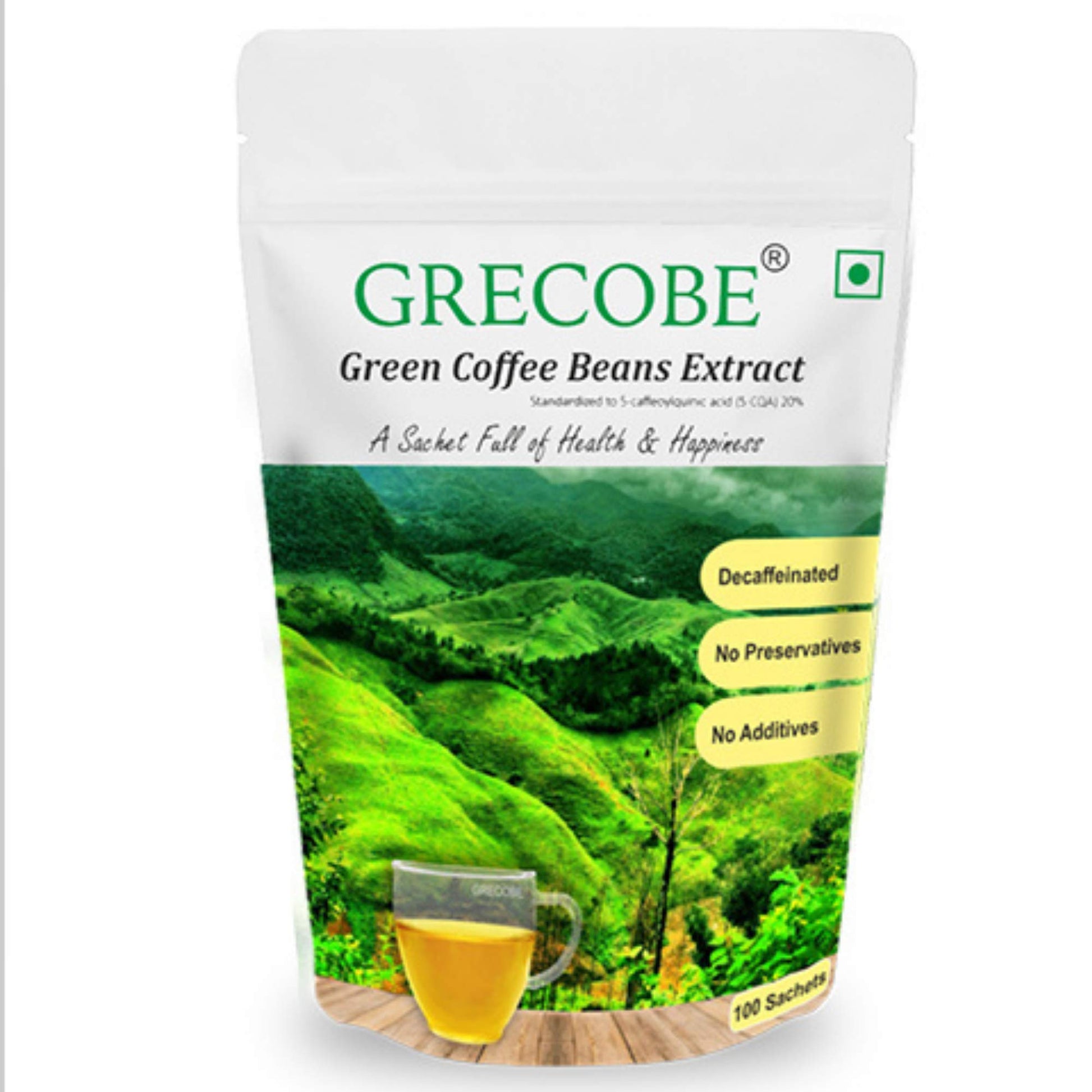 GRECOBE 100% Pure Green Coffee Bean Extract Powder, 1.76 Ounce