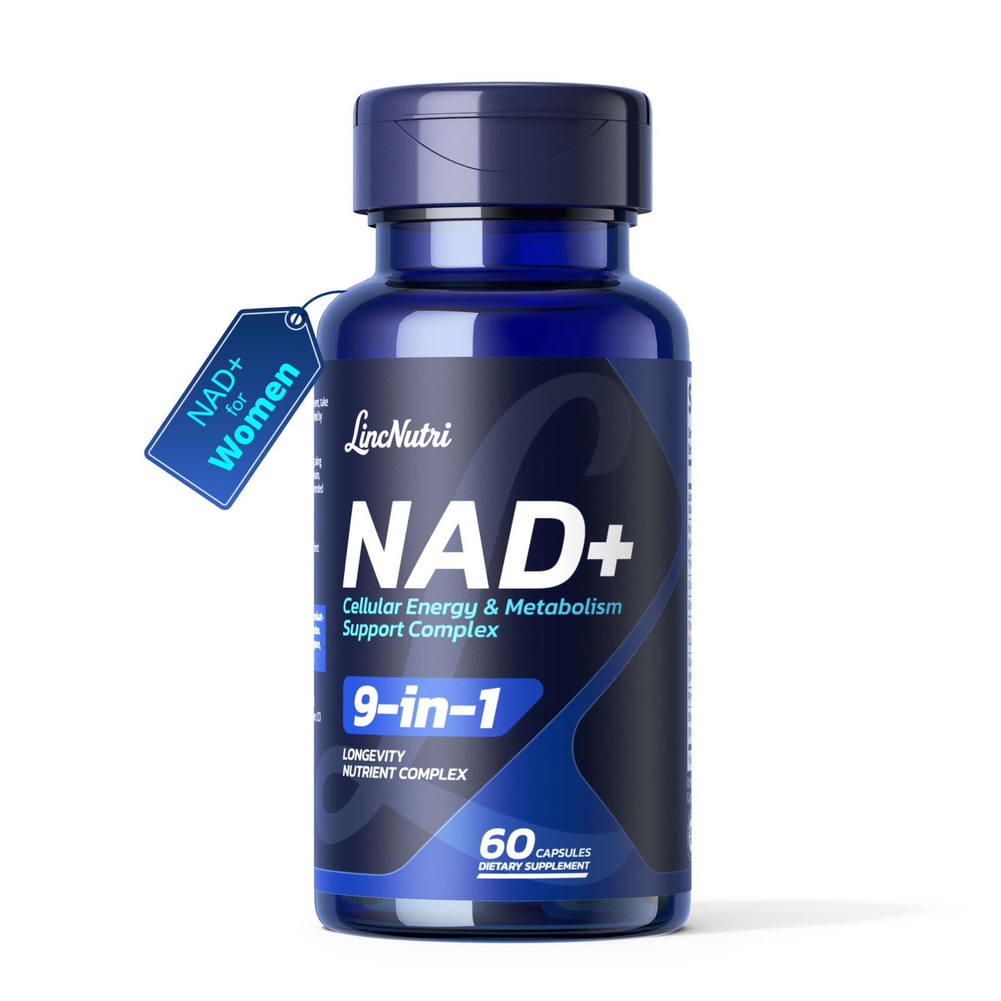 LincNutri NAD+ Supplement for Women NMN + NR Super Absorption Complex Capsules, 60 Capsules