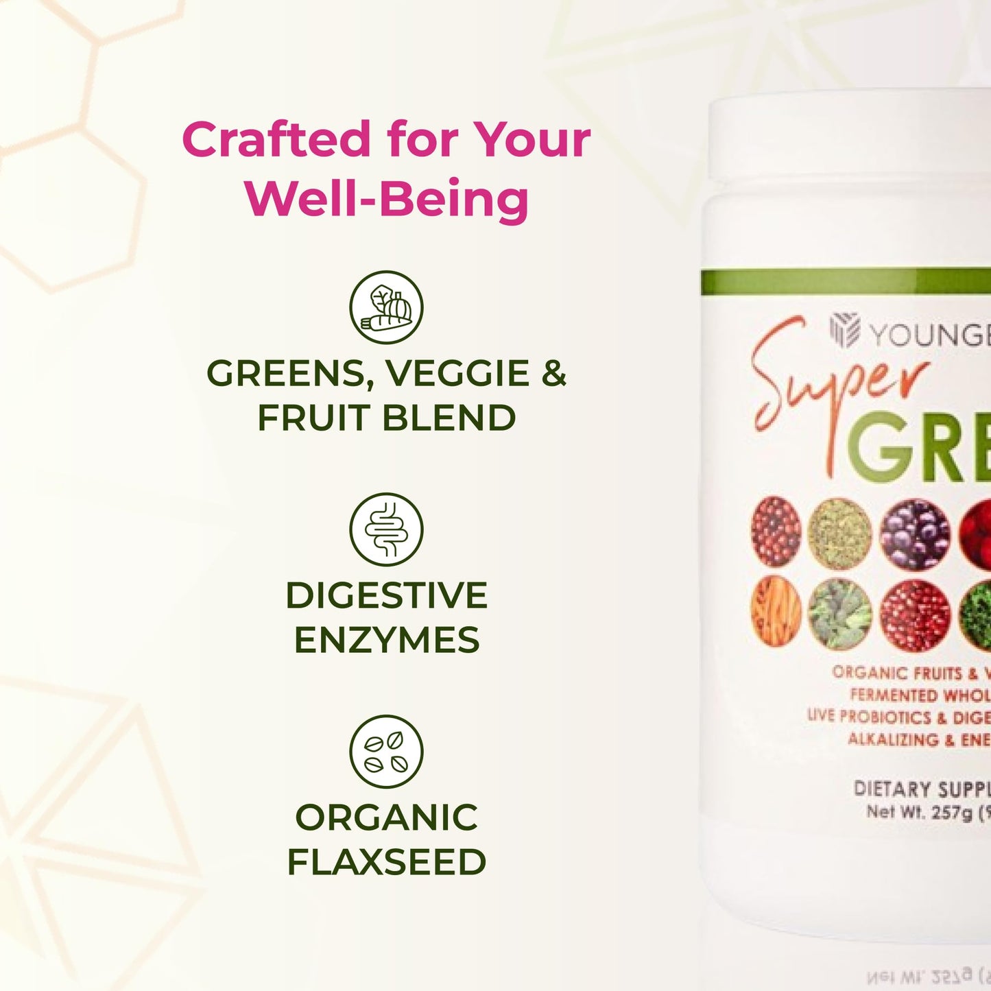 Youngevity Super Greens Powder 8.99 Ounce