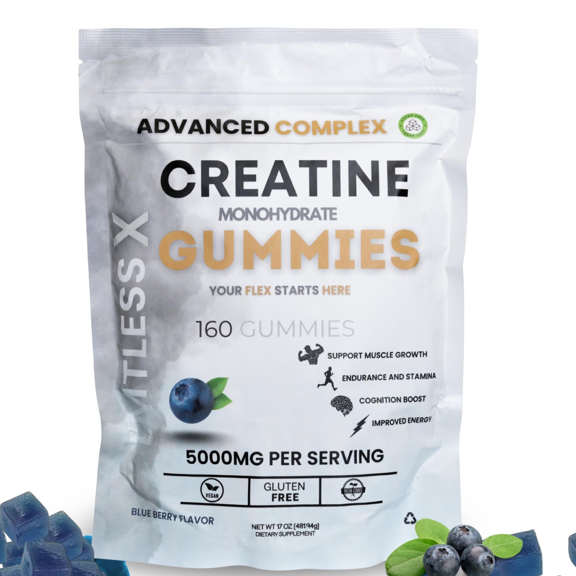 LMTLESS X Creatine Gummies Monohydrate with B12 160 Gummies